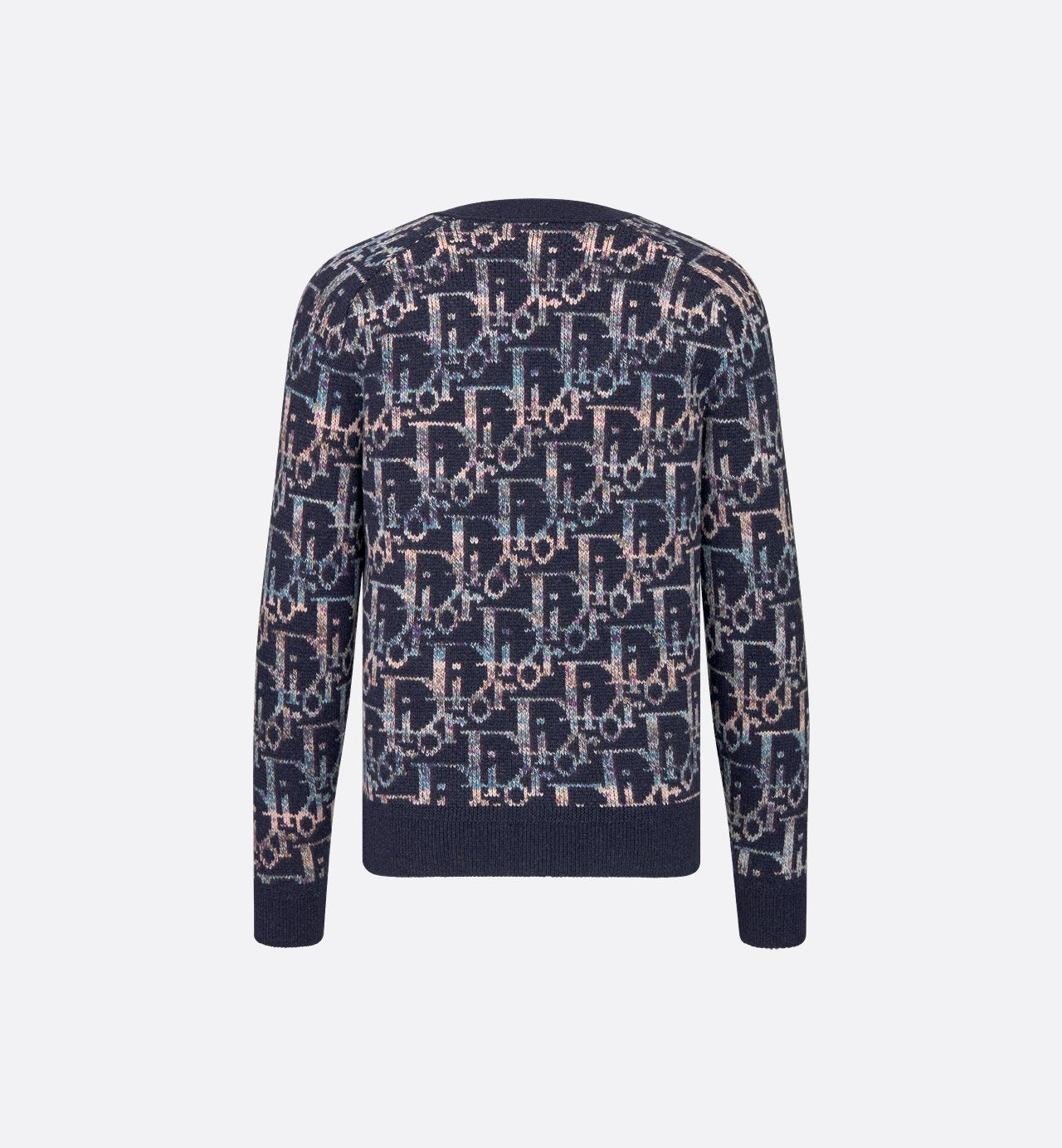 Oblique Cardigan Blue Wool Jacquard