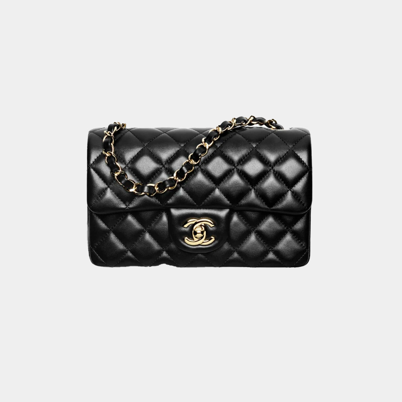 MINI FLAP BAG - LAMBSKIN BLACK