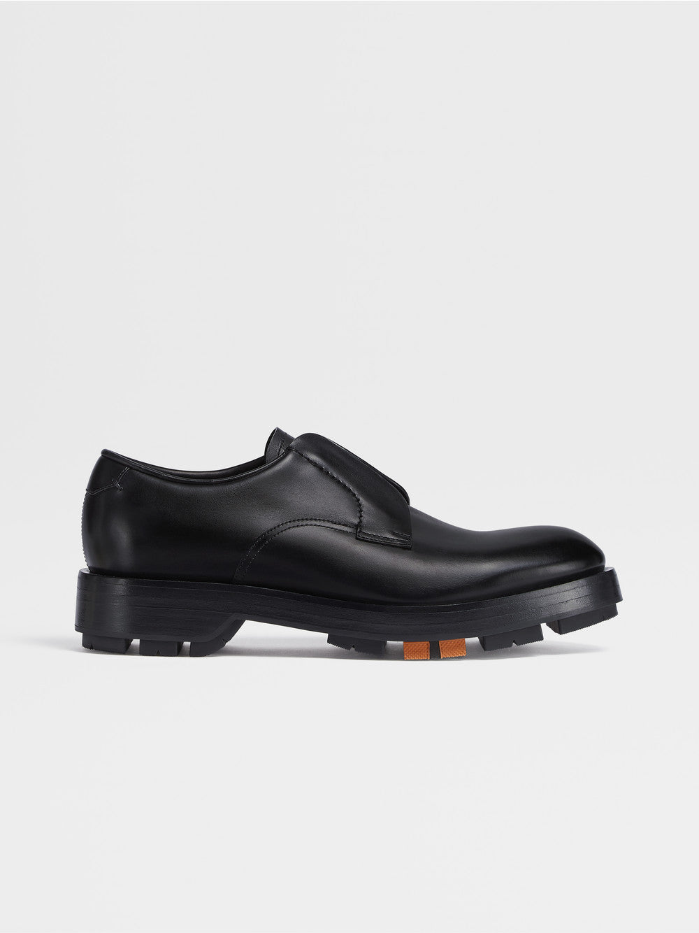 BLACK LEATHER UDINE DERBY SHOES