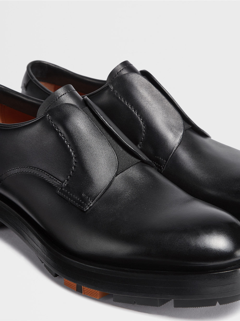 BLACK LEATHER UDINE DERBY SHOES