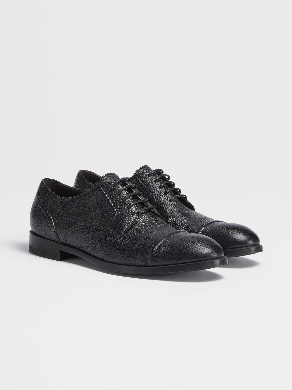 Black Deerskin Siena Flex Captoe Derby Shoes