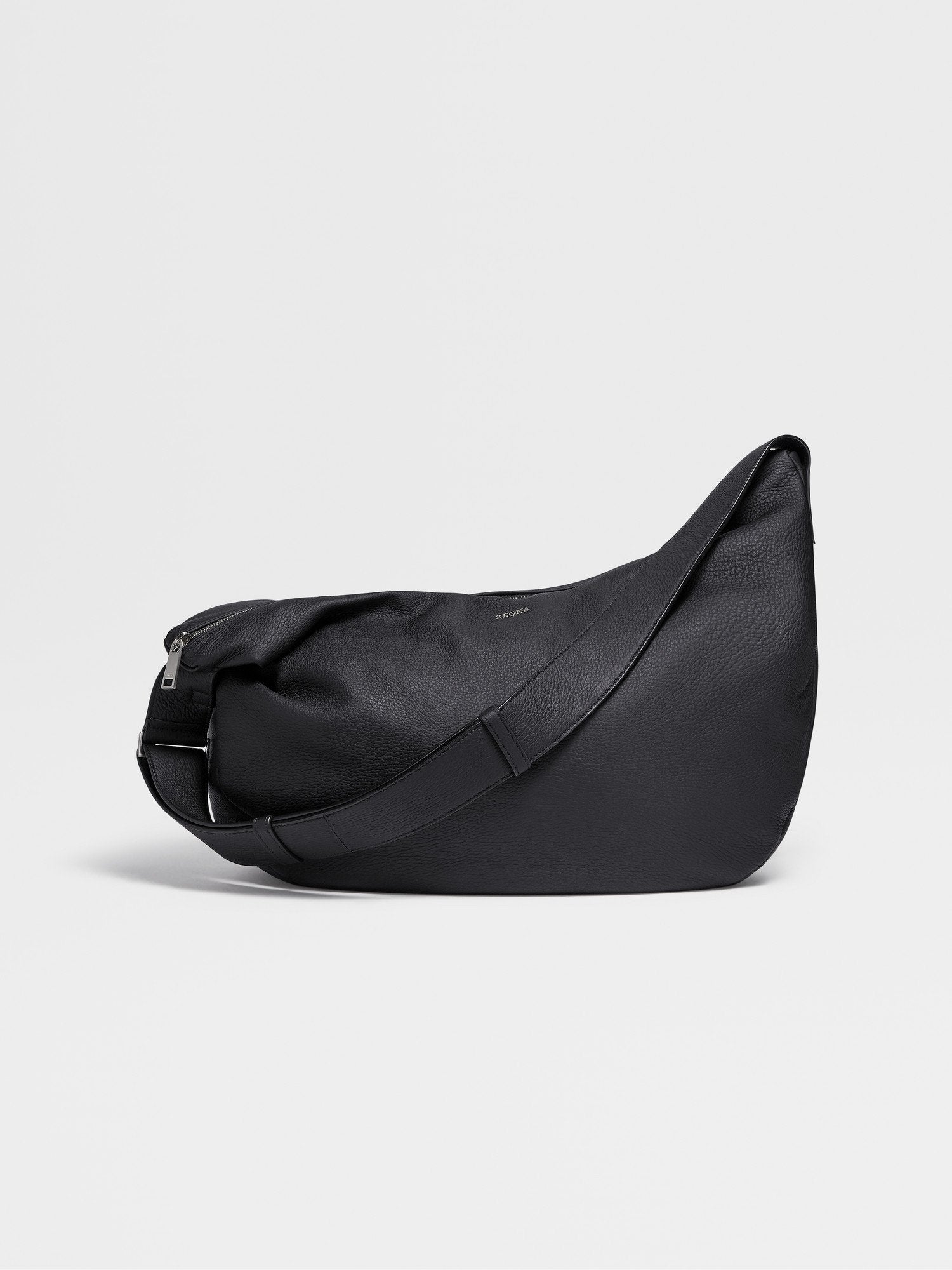 Black Deerskin Panorama Hobo Bag