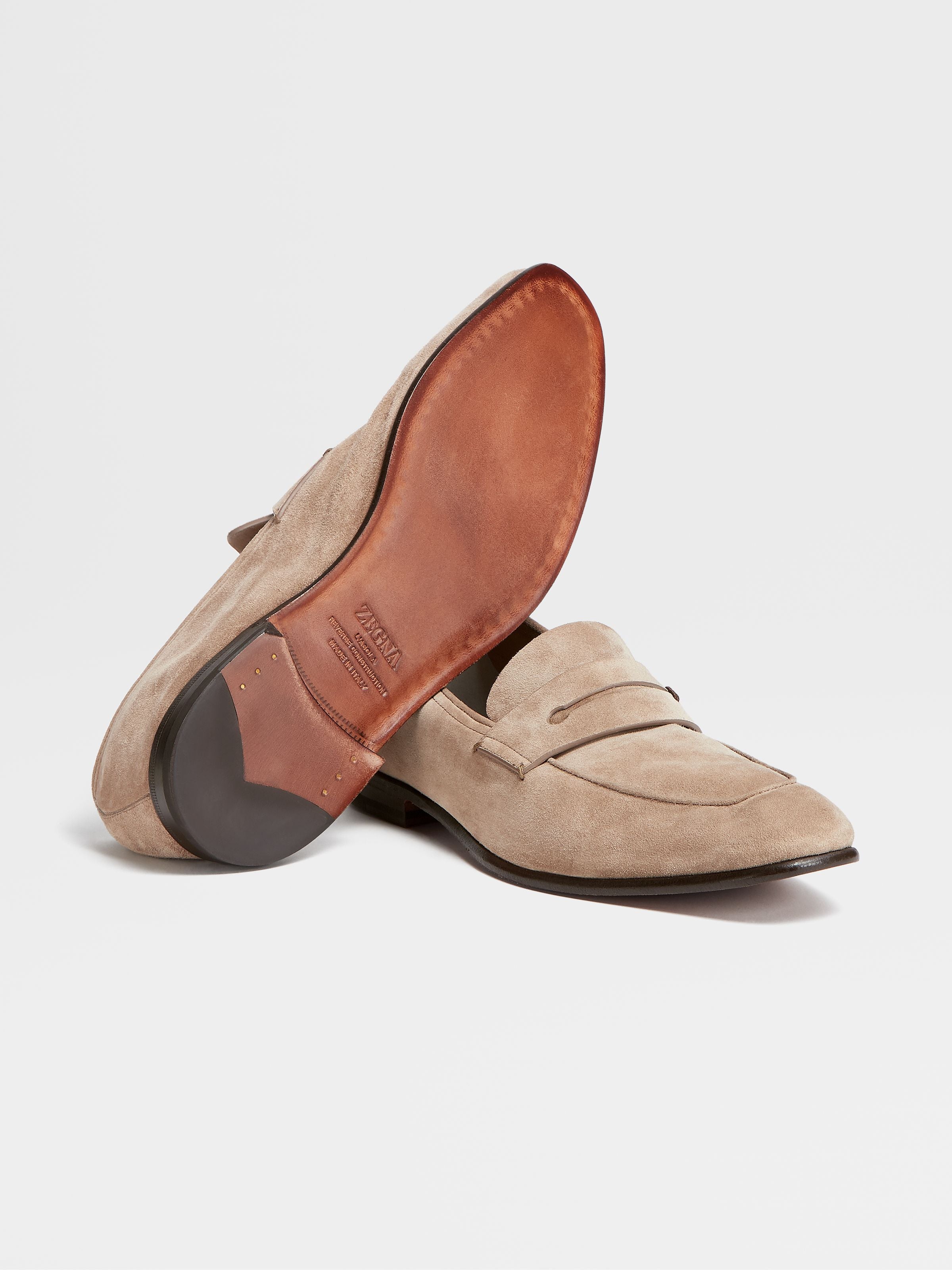 Beige Suede L Asola Loafers