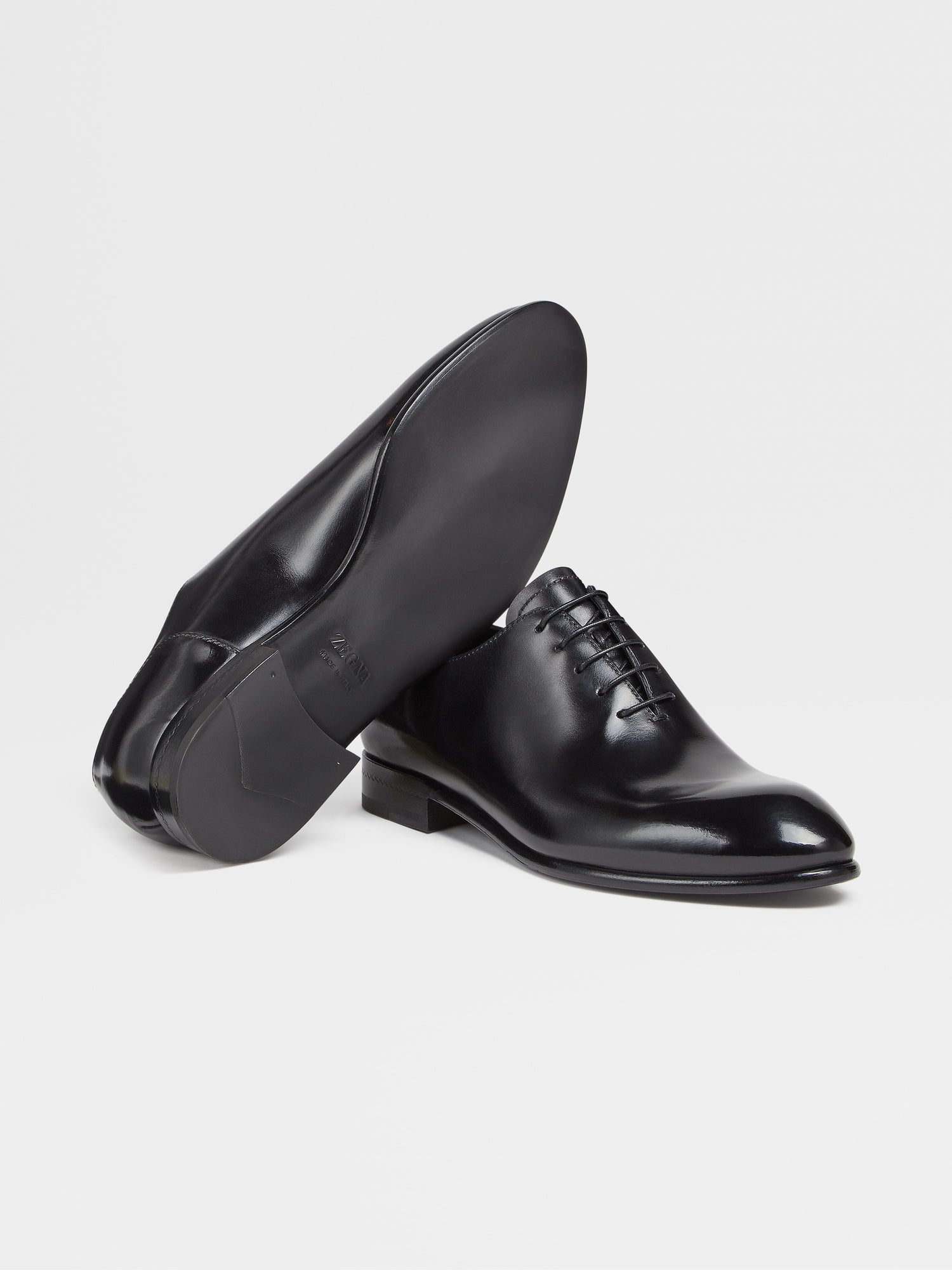 BLACK HAND-BUFFED LEATHER VIENNA EVENING WHOLECUT OXFORD