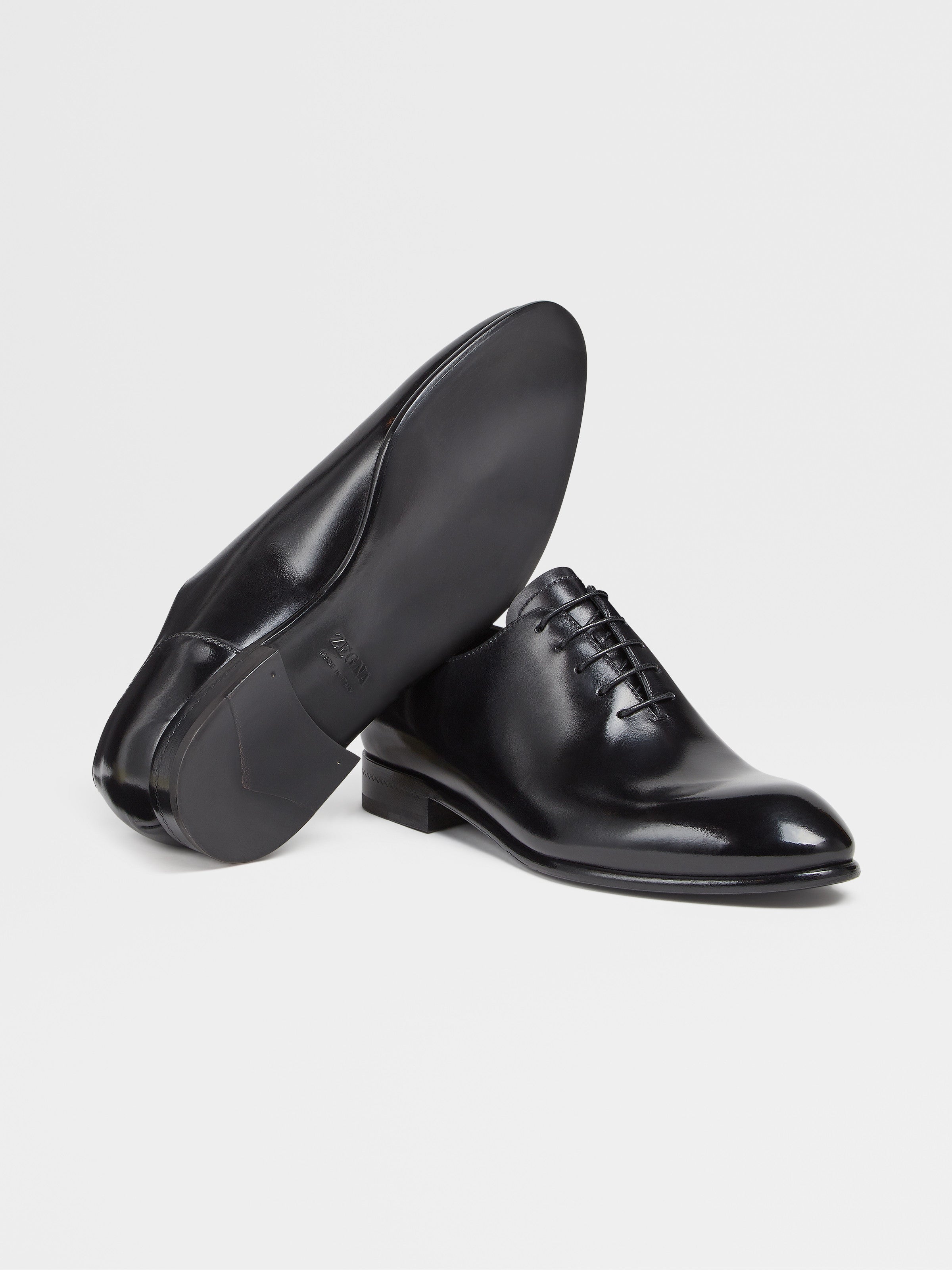 Black Hand buffed Leather Vienna Evening Wholecut Oxford