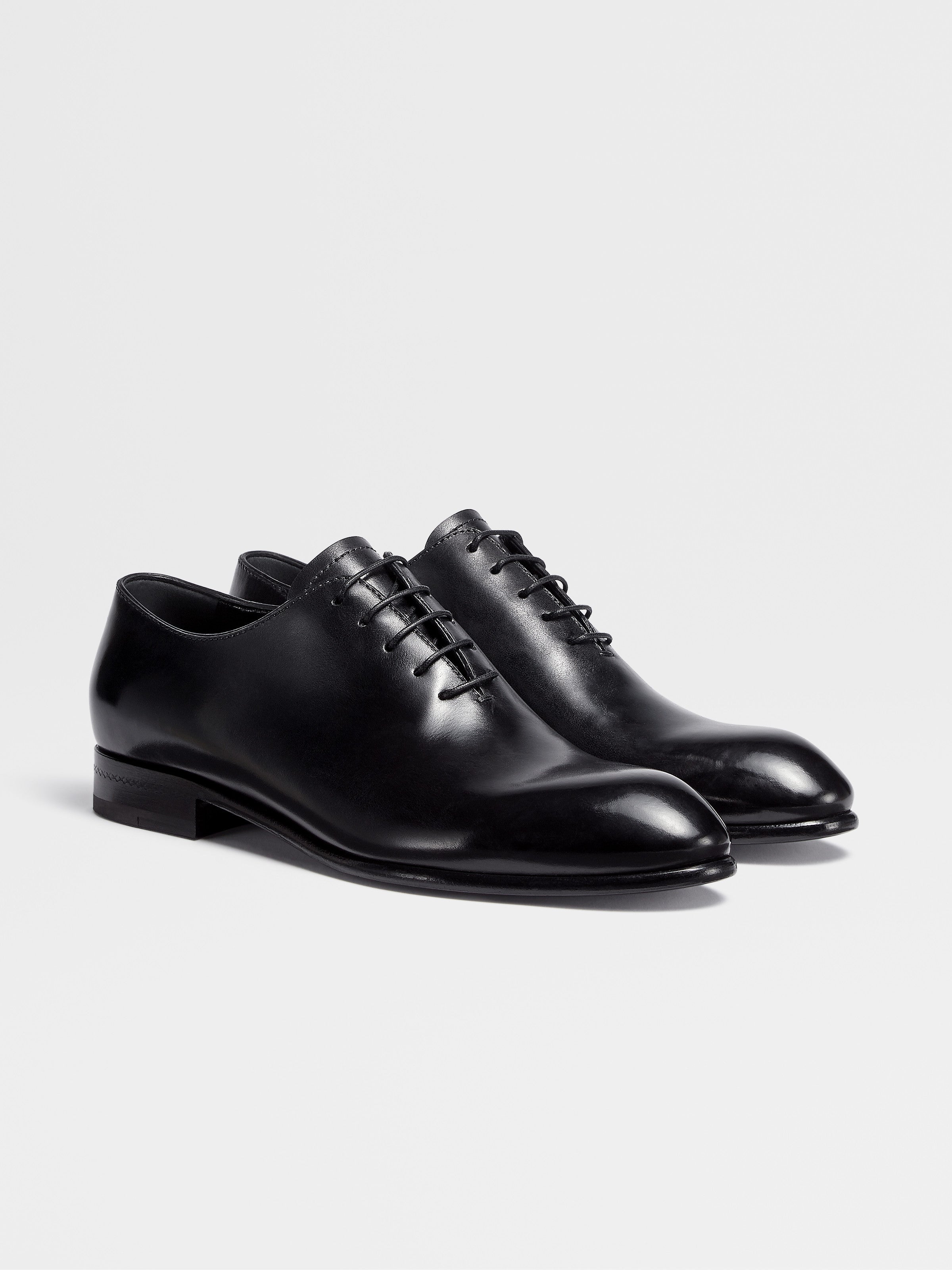 BLACK HAND-BUFFED LEATHER VIENNA EVENING WHOLECUT OXFORD