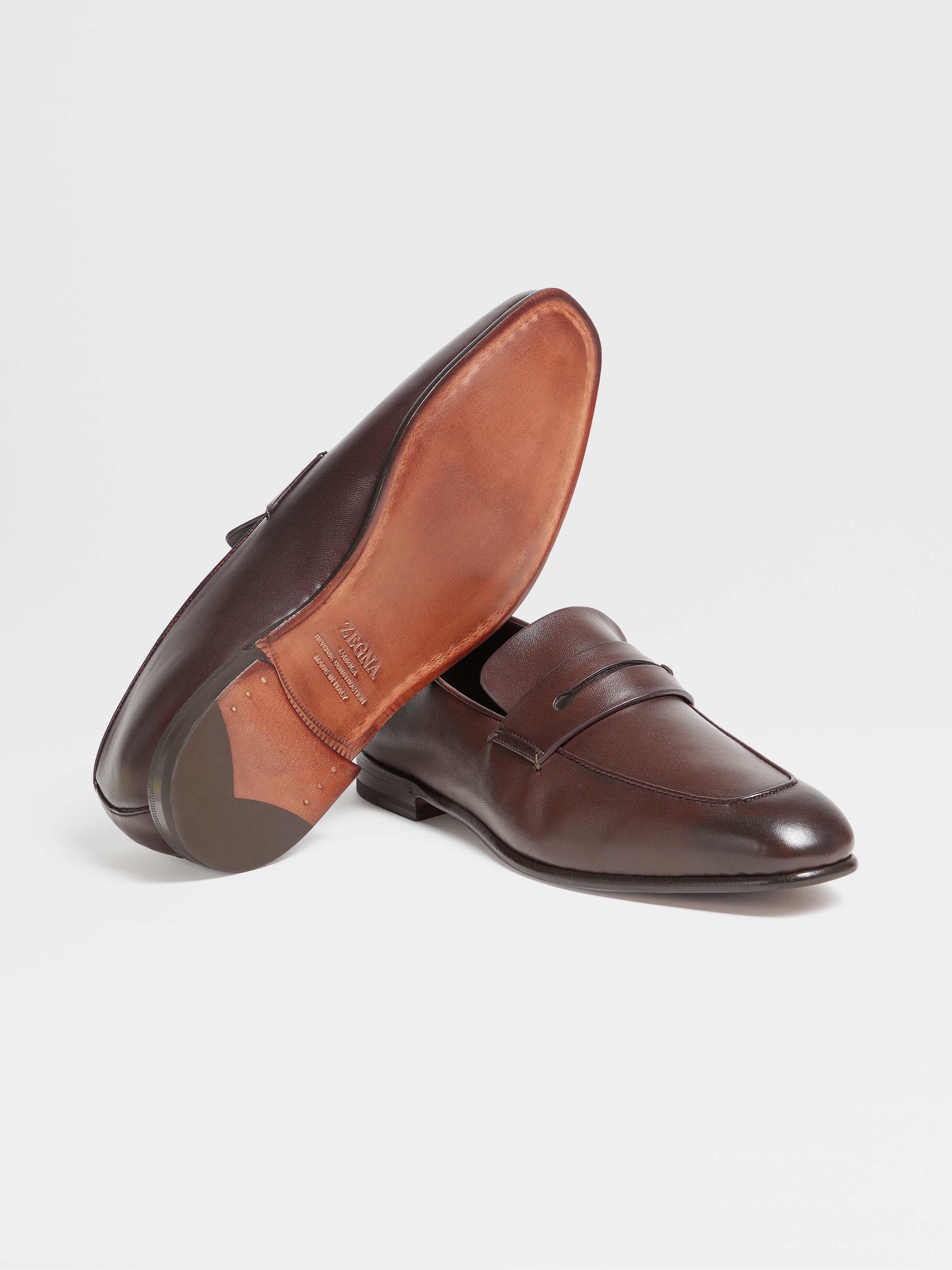 Dark Brown Leather L Asola Loafers