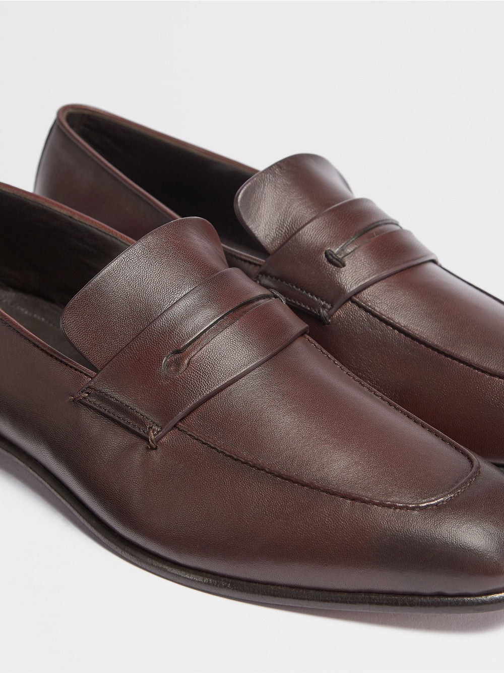 Dark Brown Leather L Asola Loafers