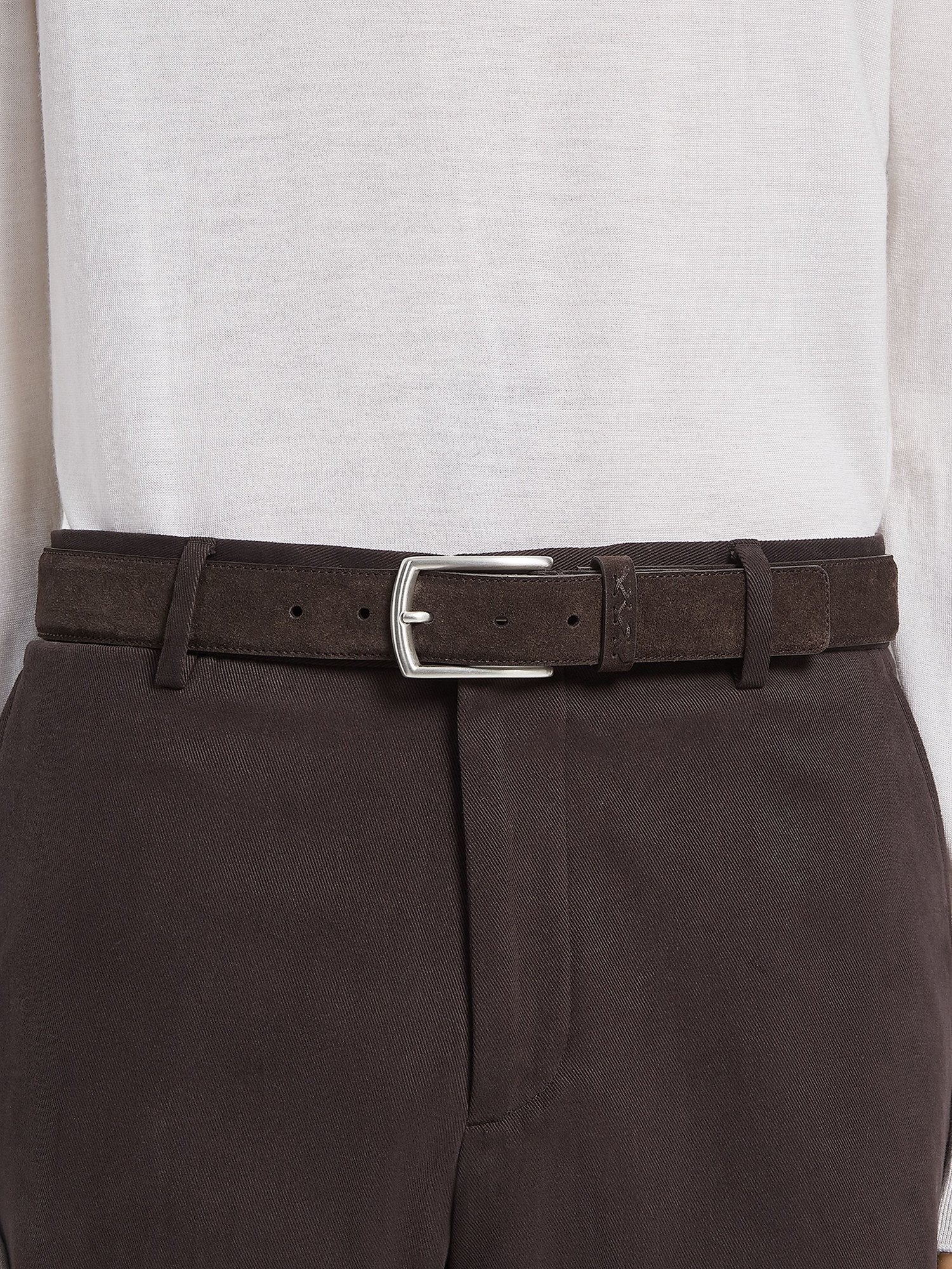 Dark Brown Suede Belt