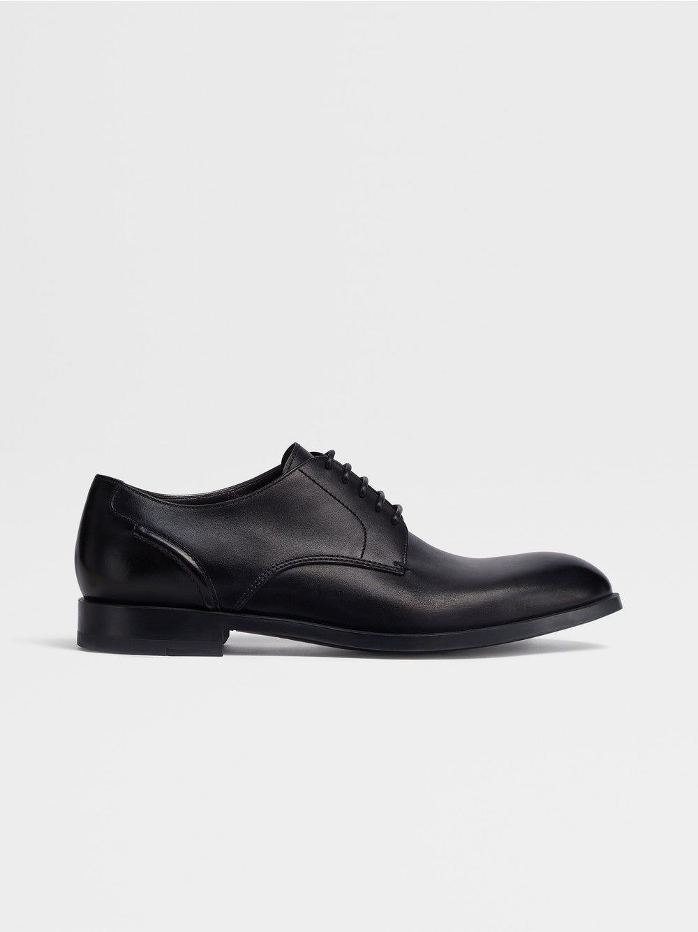 BLACK HAND-BUFFED LEATHER SIENA FLEX DERBY SHOES