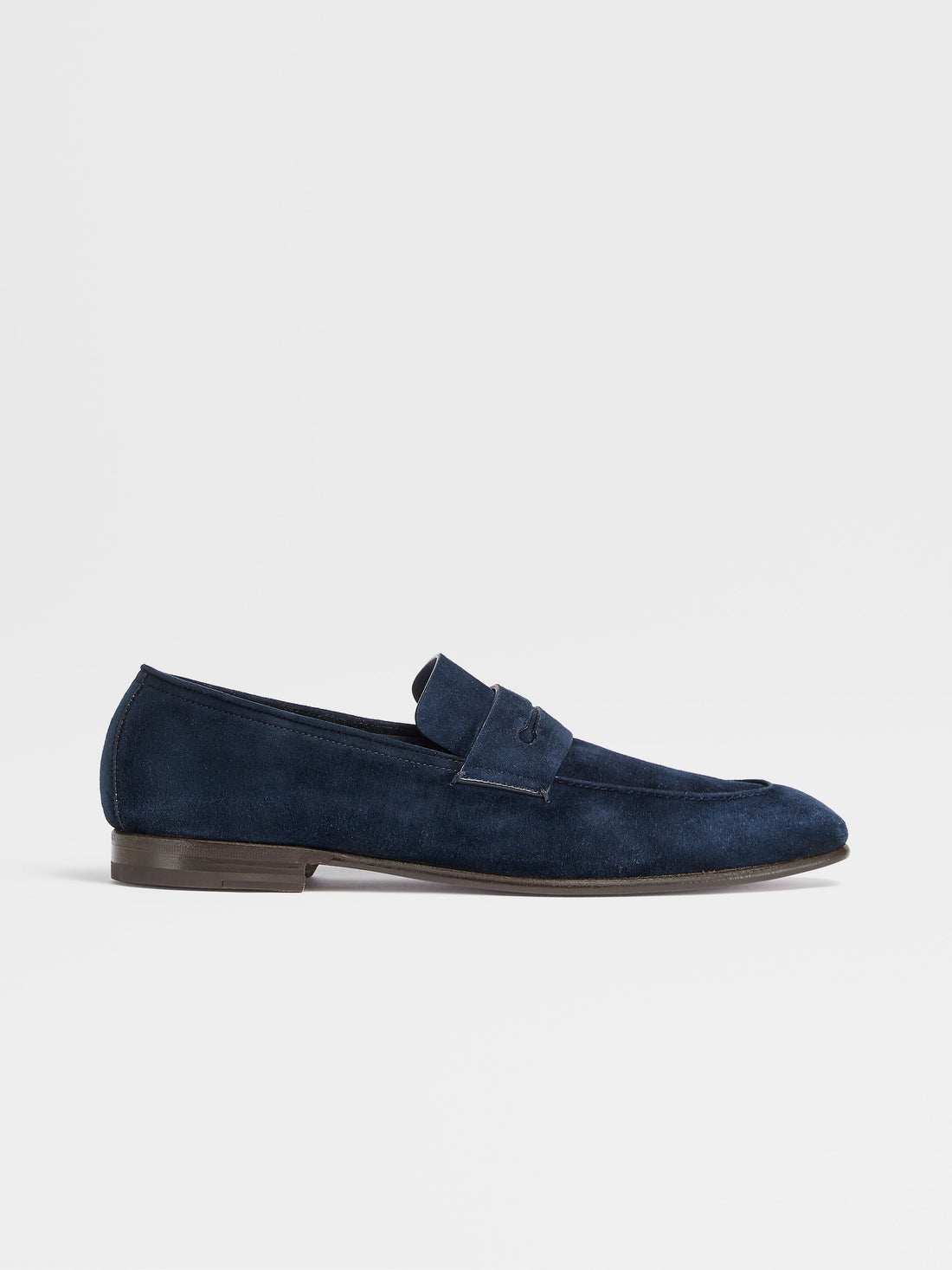 Navy Blue Suede L Asola Loafers