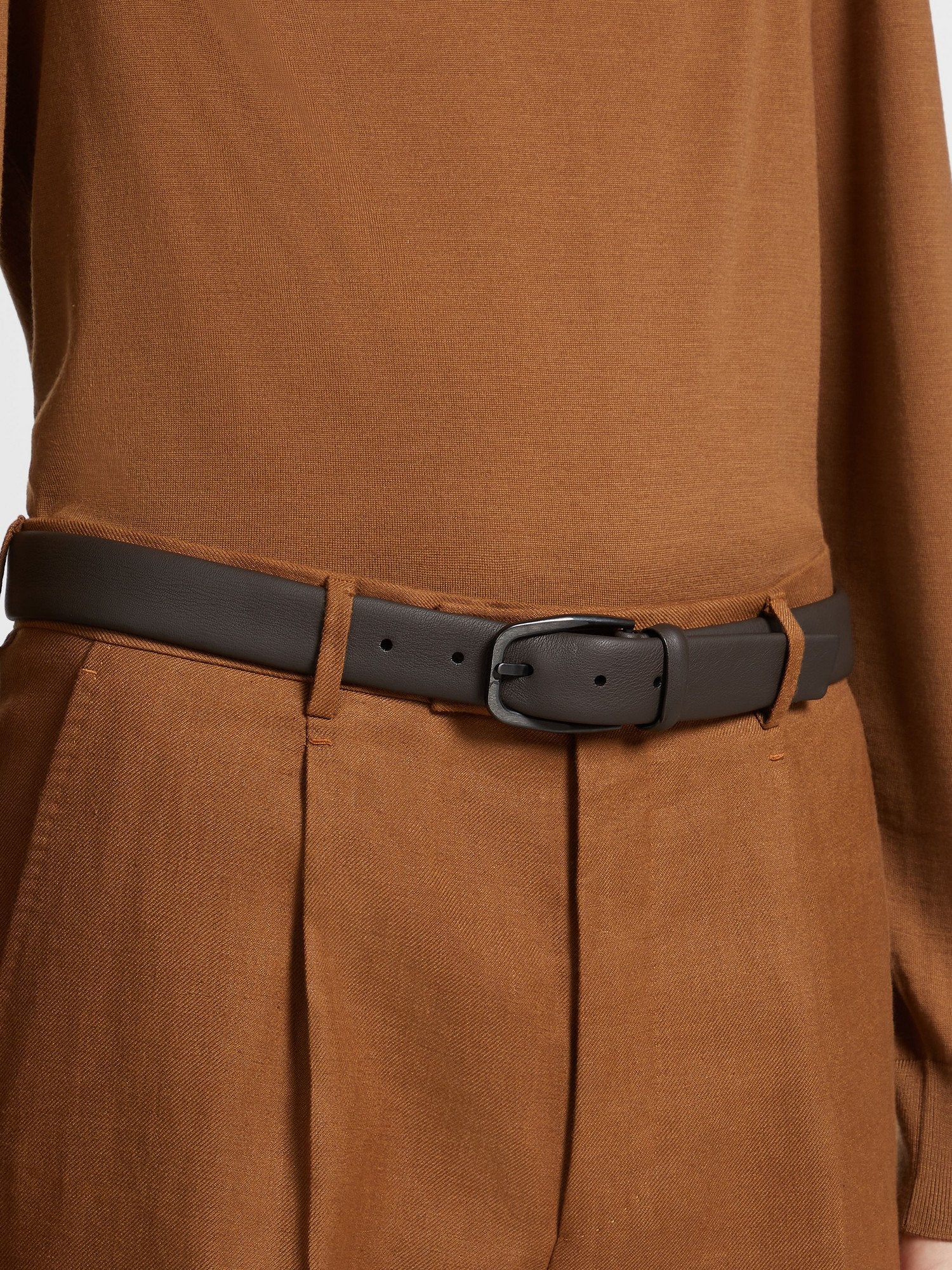 DARK BROWN LEATHER BELT