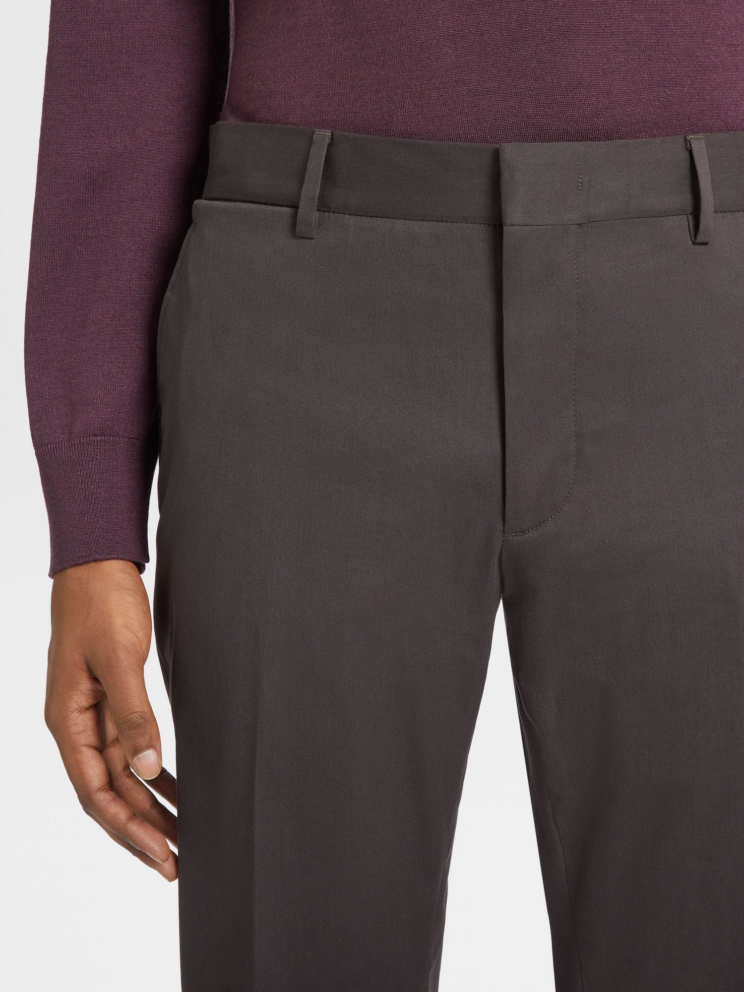 DARK BROWN COMFORT COTTON PANTS