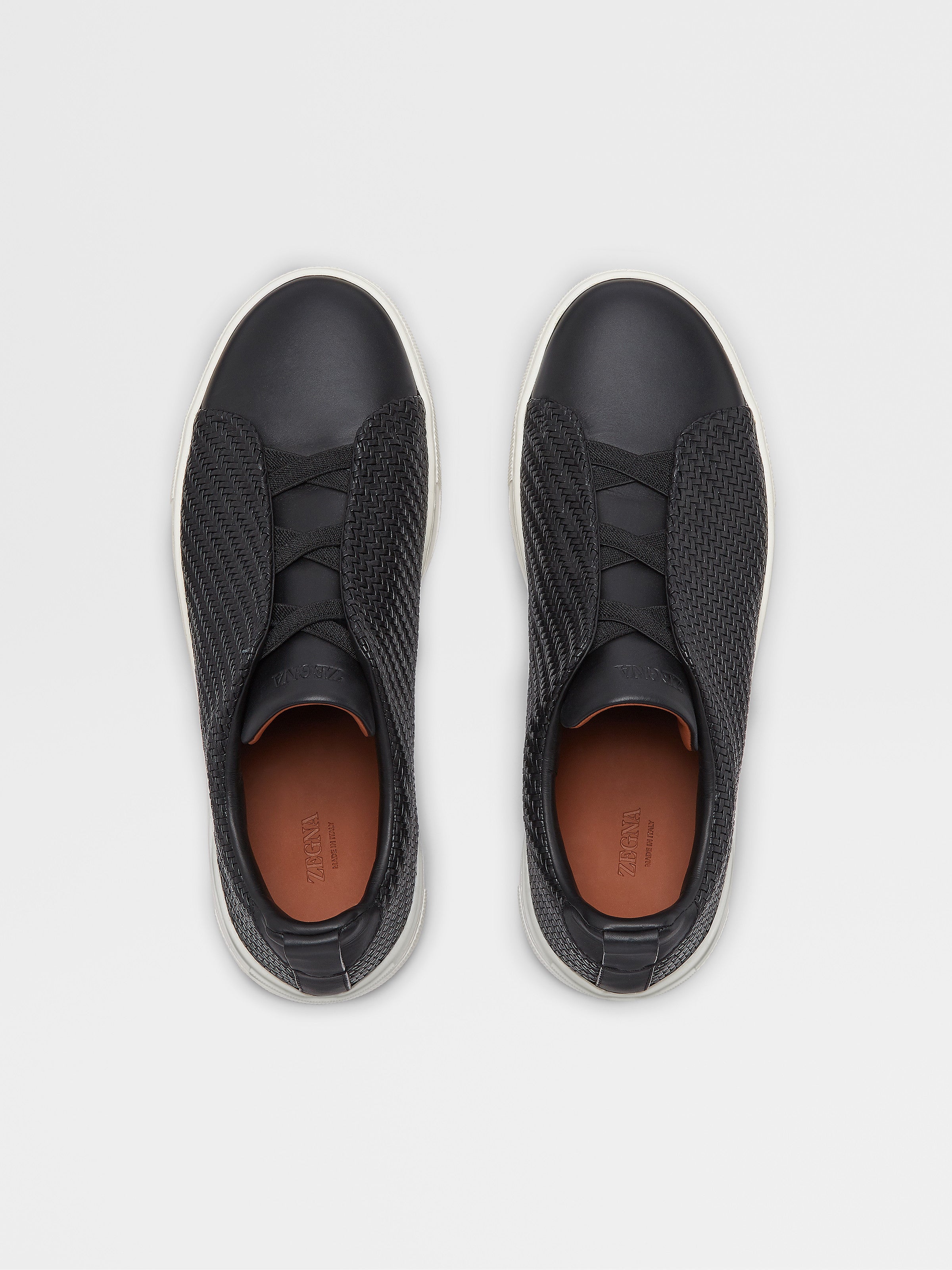 BLACK PELLETESSUTA™ LEATHER TRIPLE STITCH™ SNEAKERS