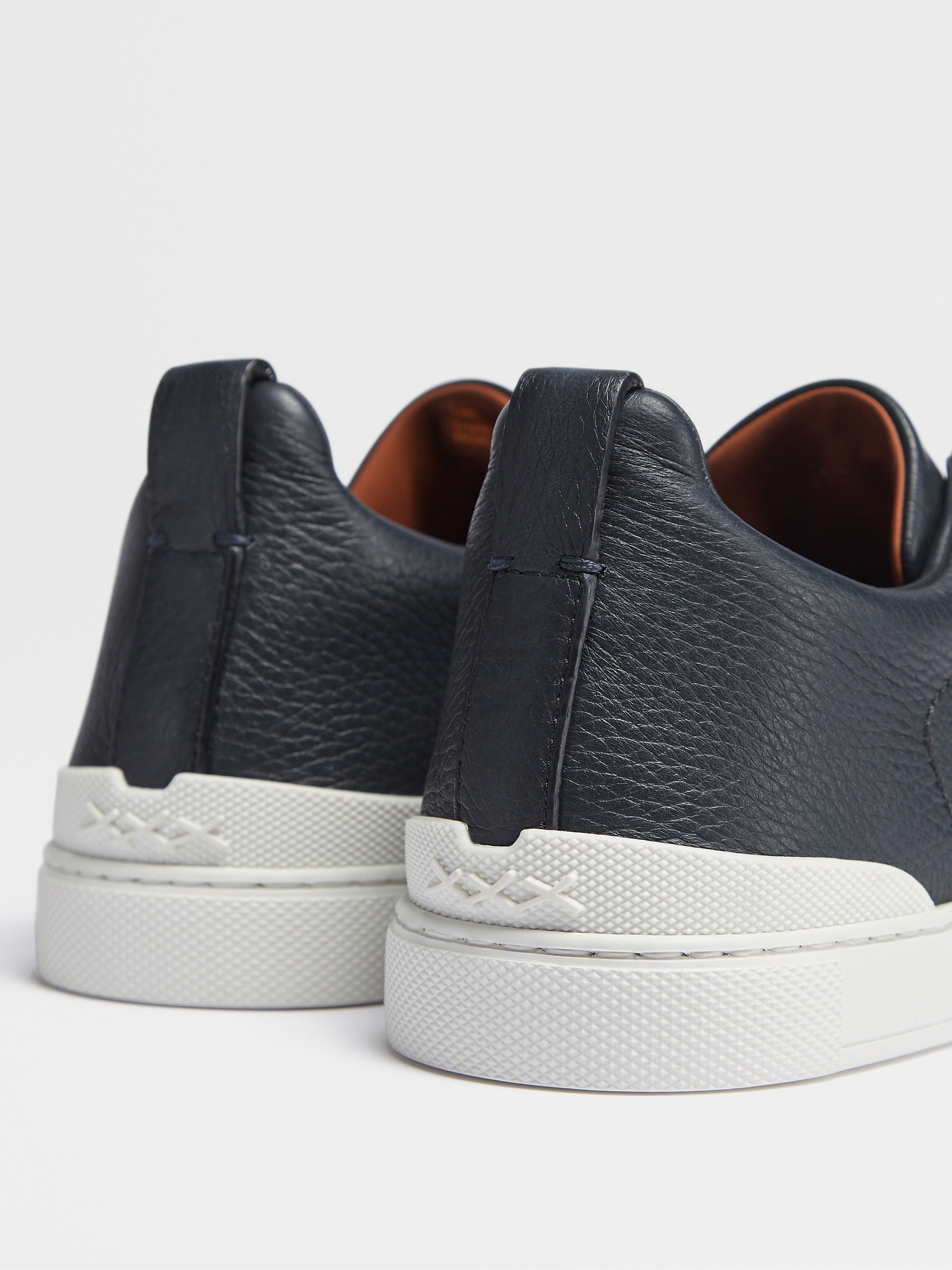 NAVY BLUE DEERSKIN TRIPLE STITCH™ SNEAKERS