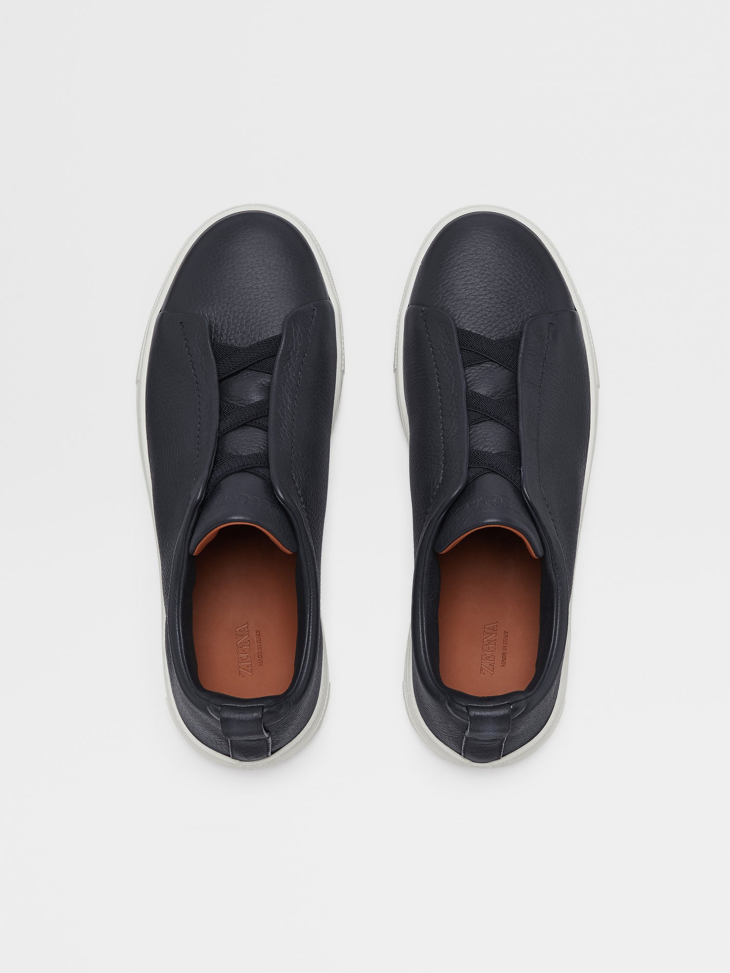 NAVY BLUE DEERSKIN TRIPLE STITCH™ SNEAKERS