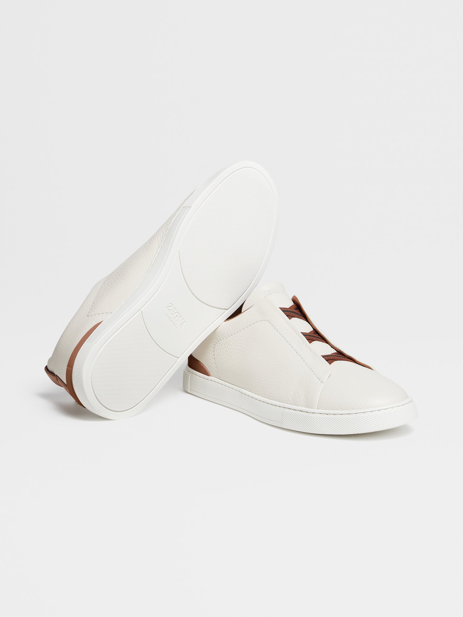 Off White Deerskin Triple Stitch Sneakers