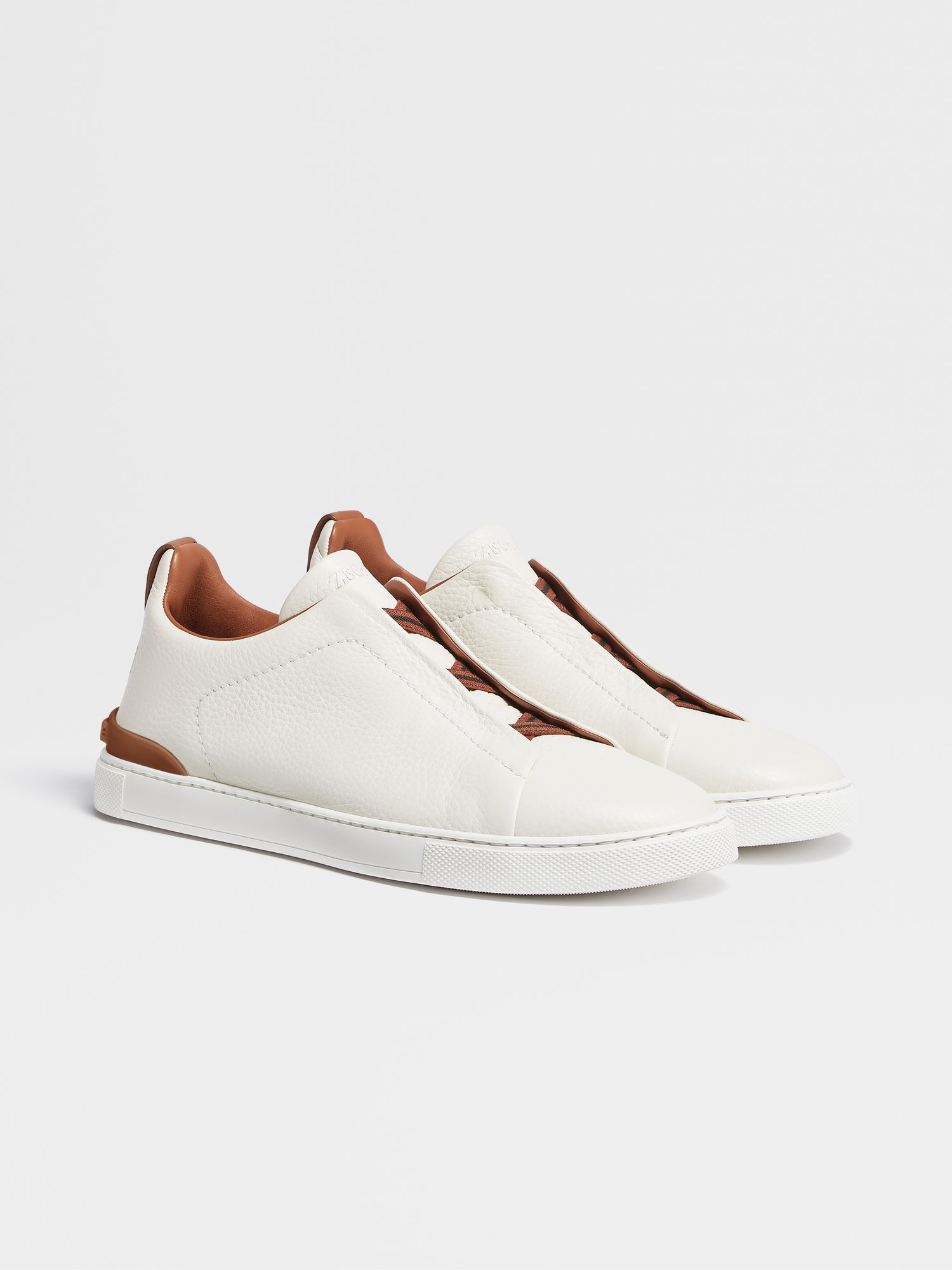 Off White Deerskin Triple Stitch Sneakers