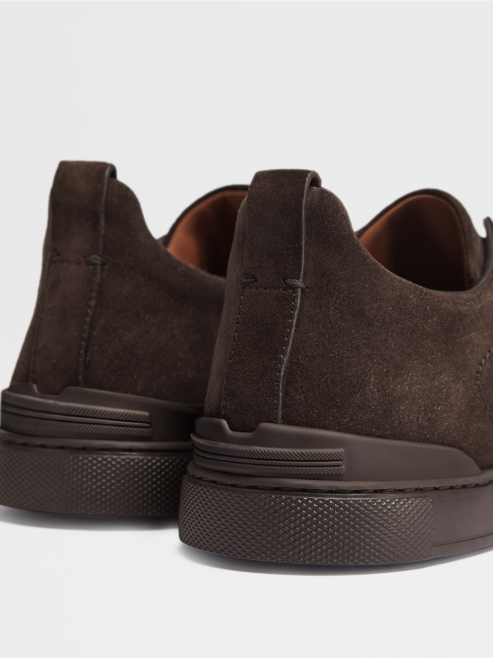 Dark Brown Suede Triple Stitch Sneakers