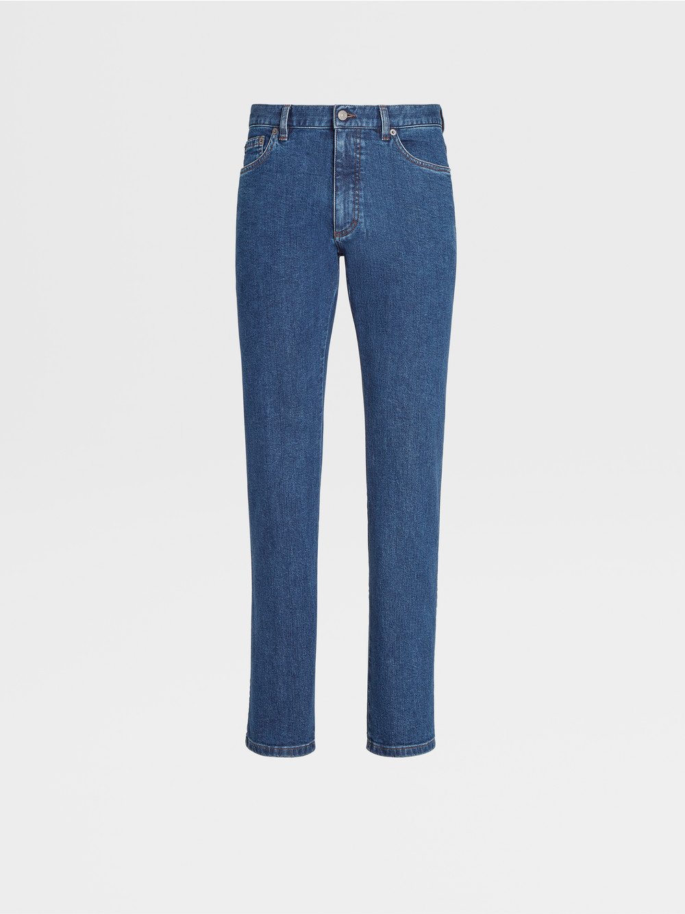 BLUE STONE-WASHED COTTON ROCCIA JEANS