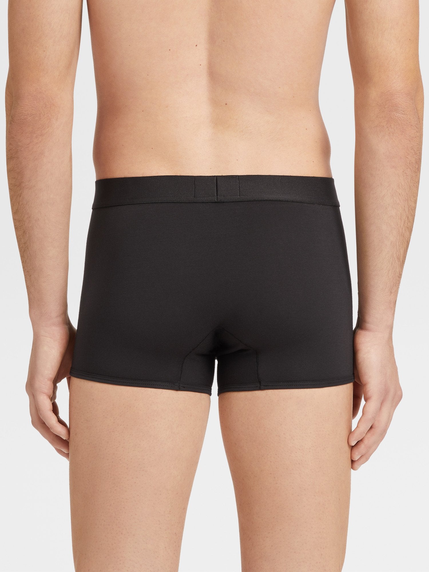 Black Stretch Cotton Midi Brief