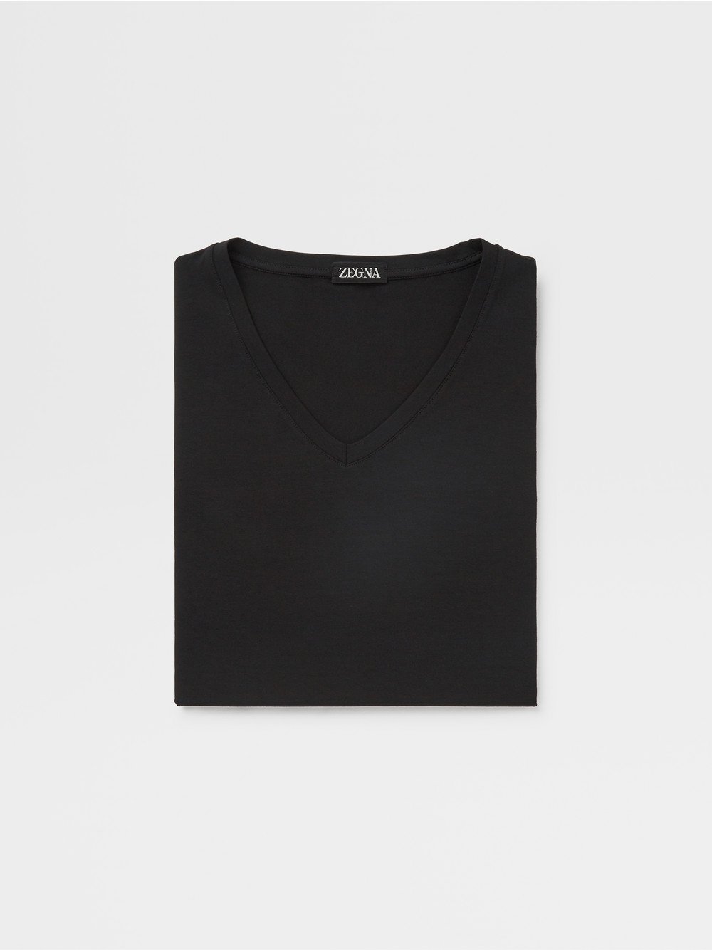 BLACK STRETCH MODAL V-NECK T-SHIRT