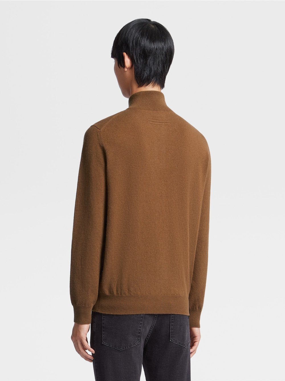 FOLIAGE OASI CASHMERE ZIP MOCK NECK SWEATER