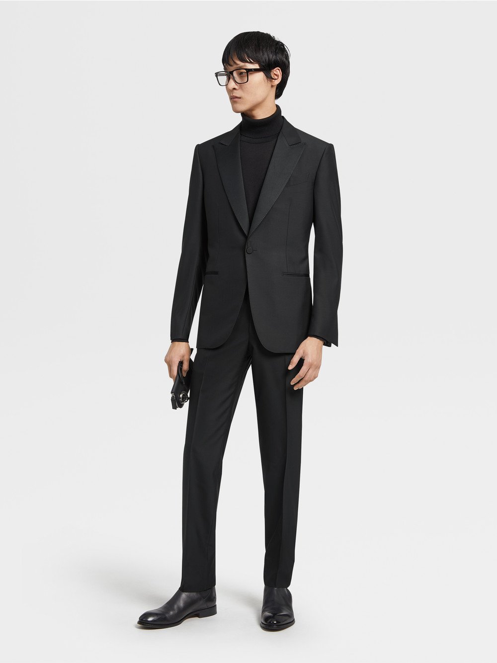 BLACK TROFEO™ 600 WOOL AND SILK EVENING SUIT