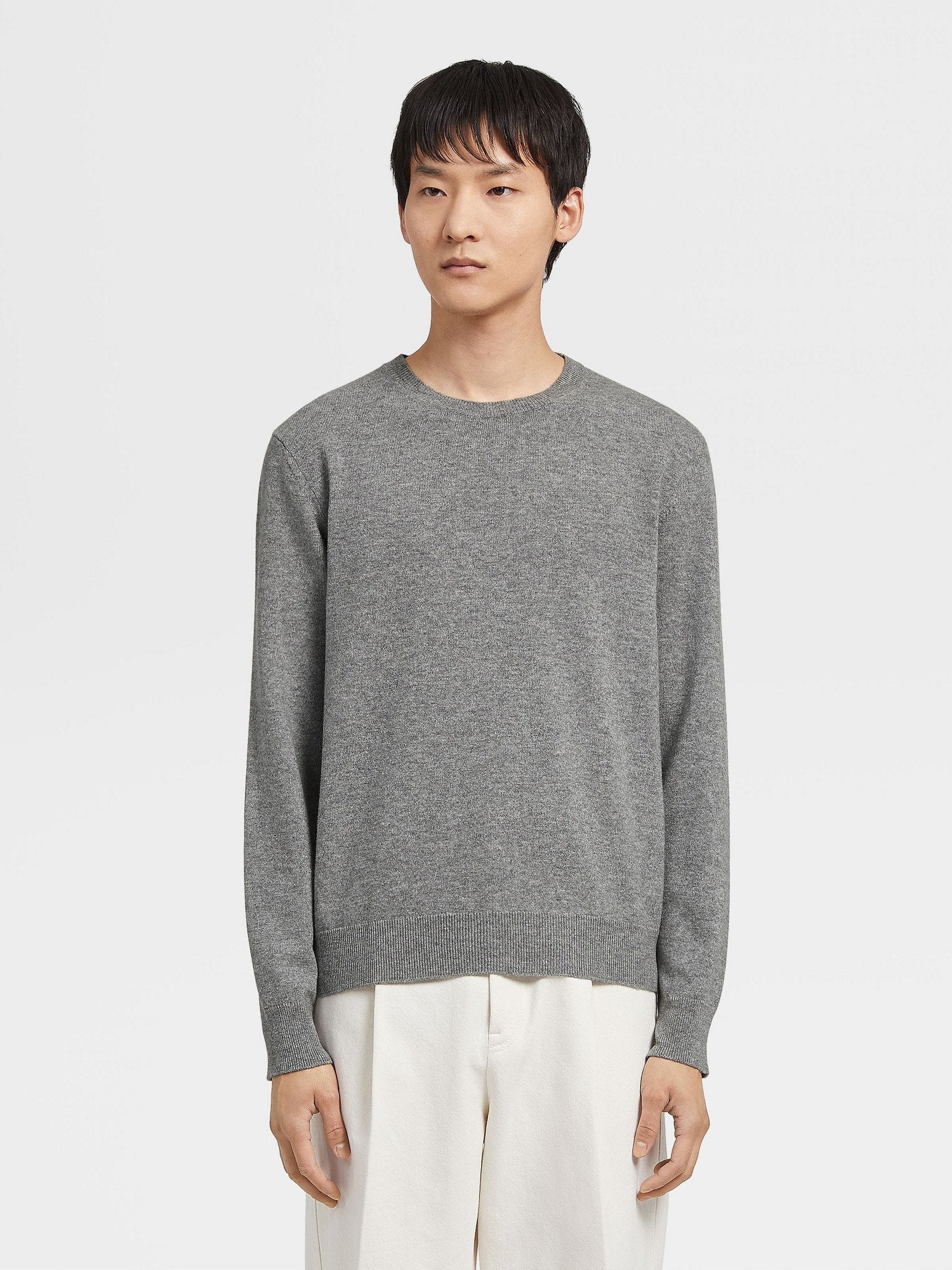 GREY MÉLANGE OASI CASHMERE CREWNECK