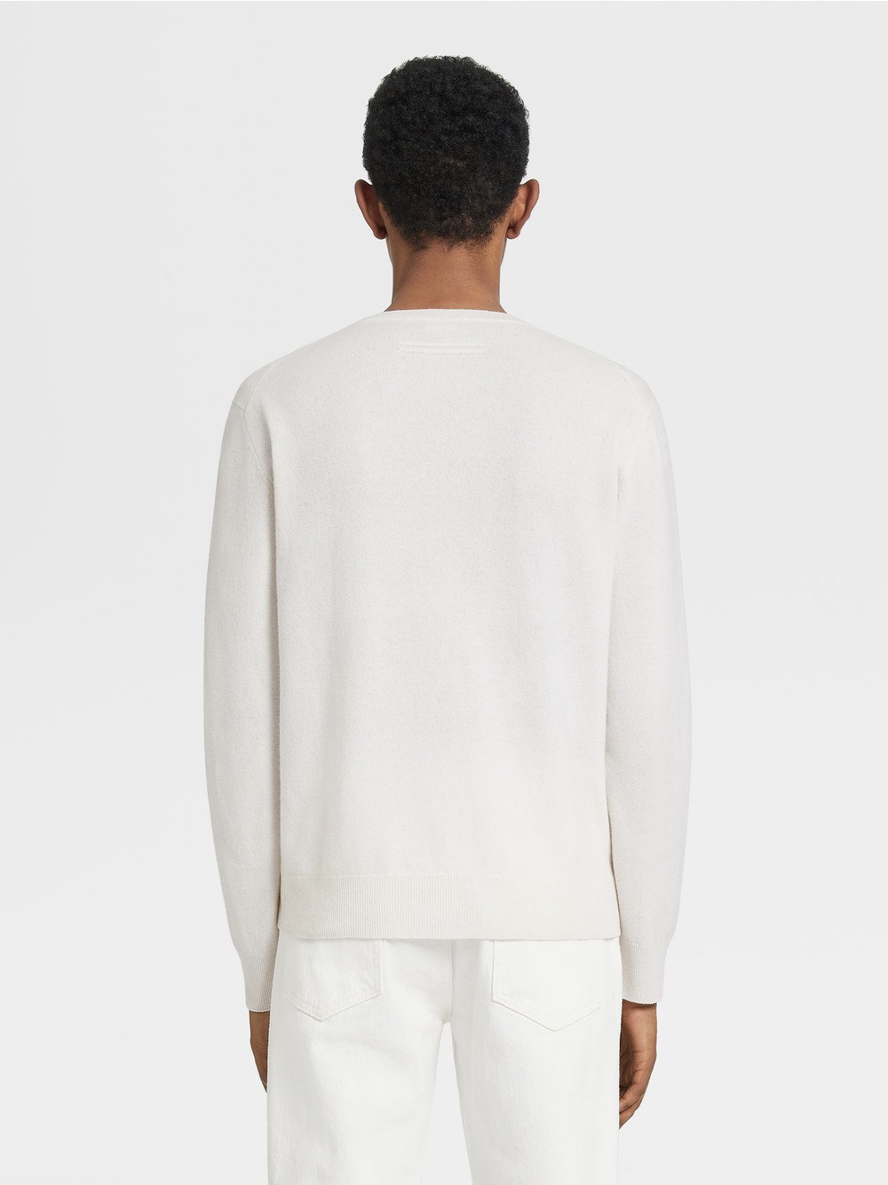 WHITE OASI CASHMERE CREWNECK