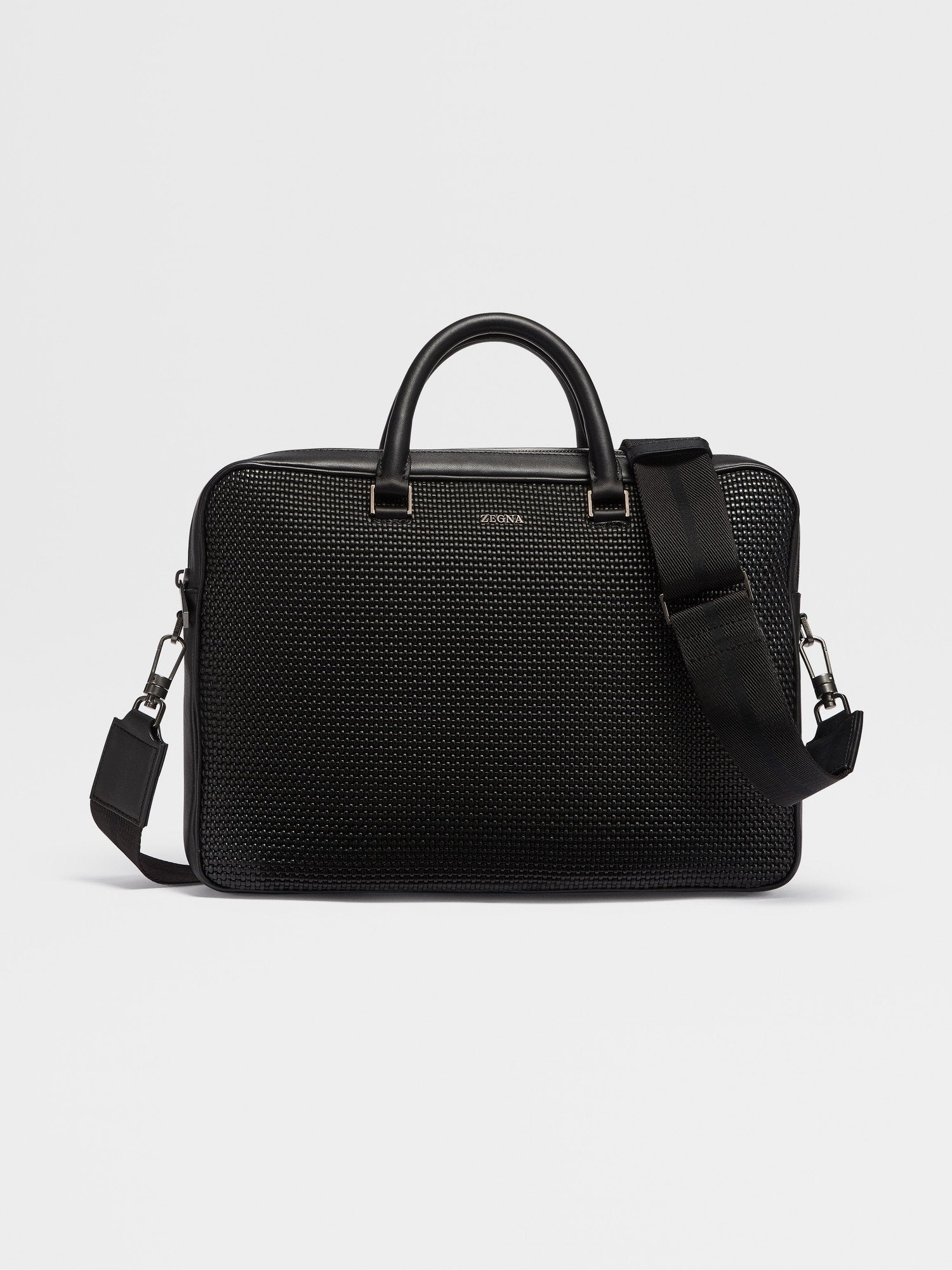 Black PELLETESSUTA™ Leather Edgy Business Bag