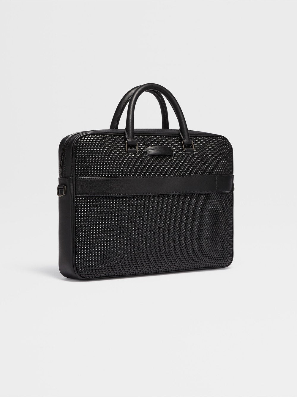 Black PELLETESSUTA™ Leather Edgy Business Bag