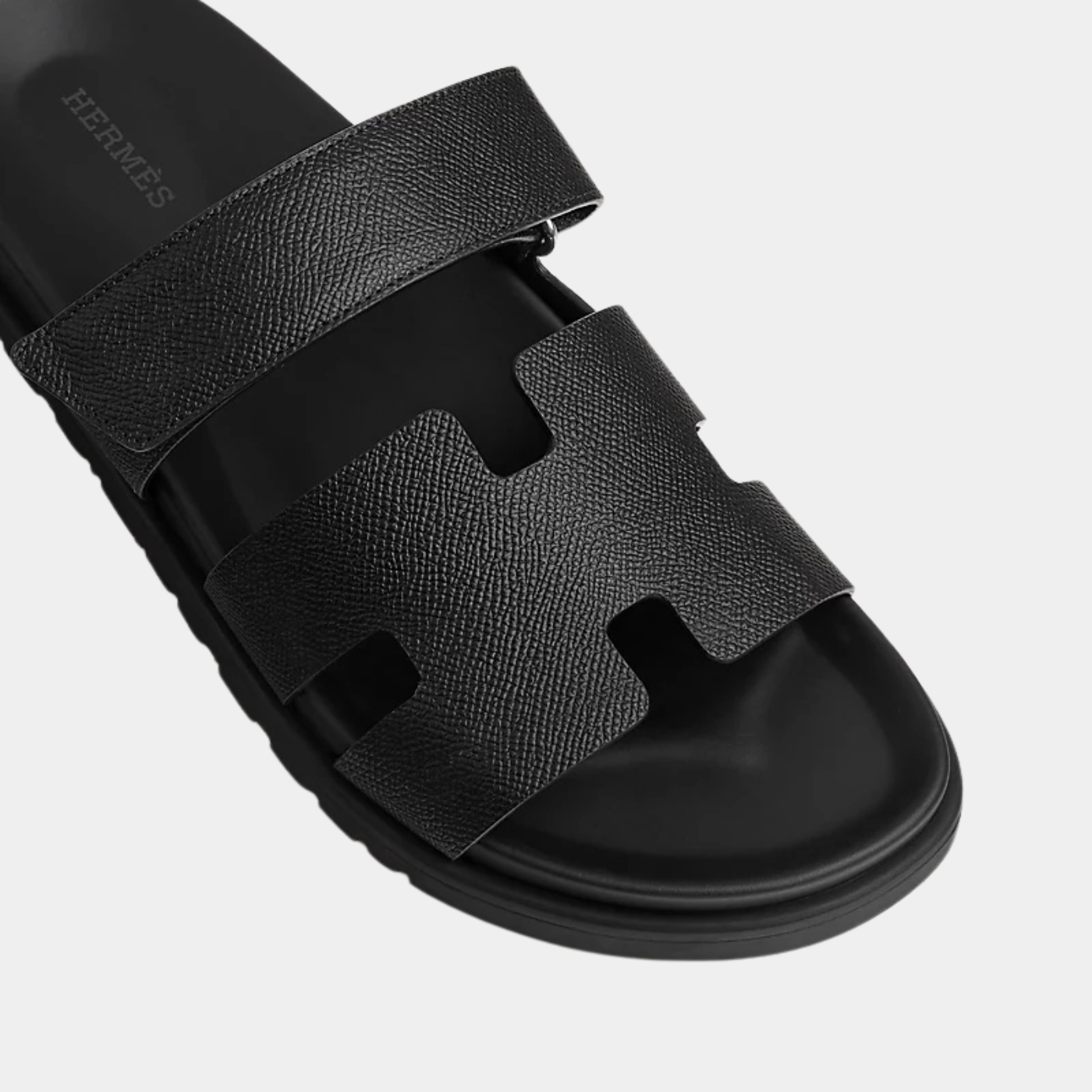 Chypre Sandal - Black Epsom