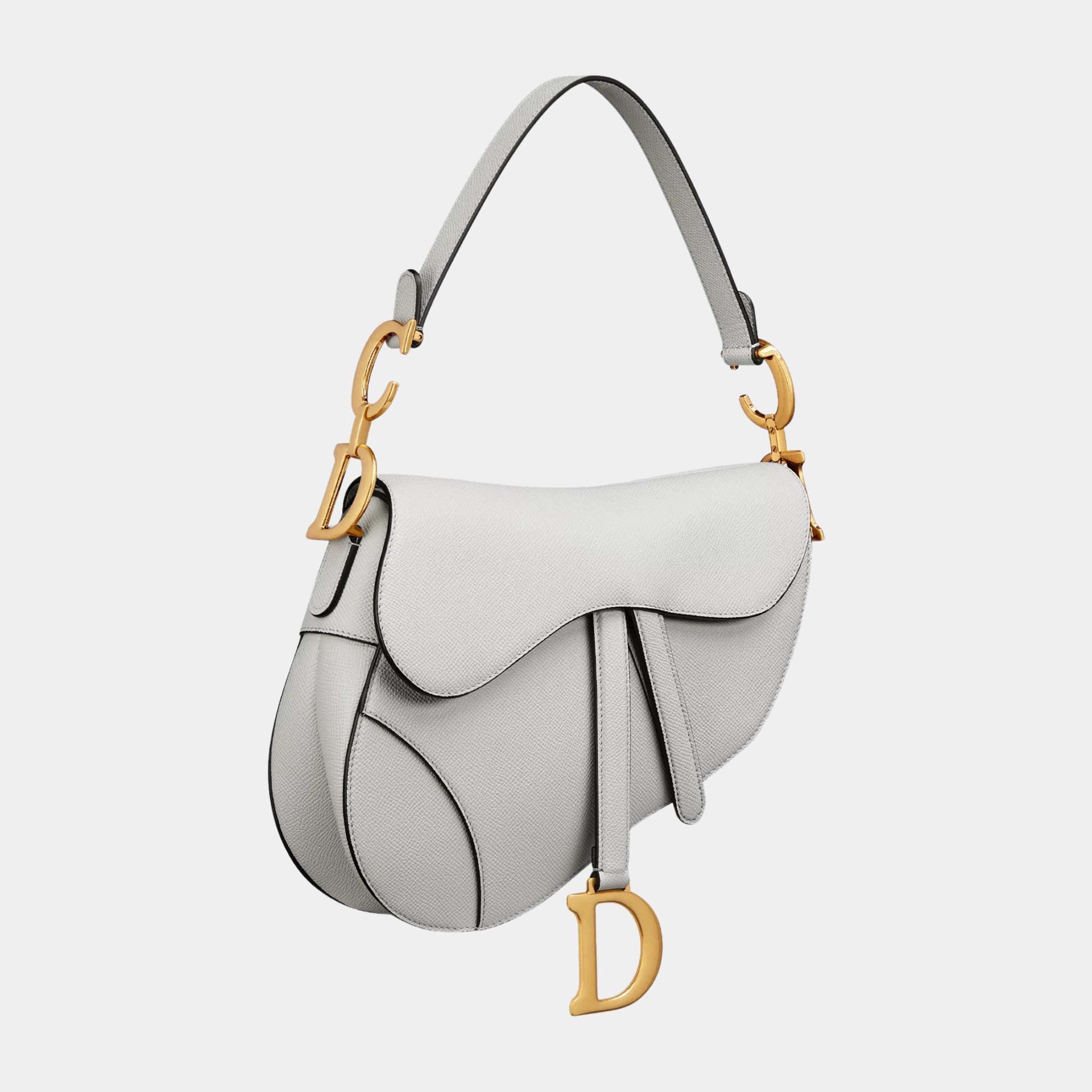 Dior Saddle Bag With Strap, Cloud gray, side