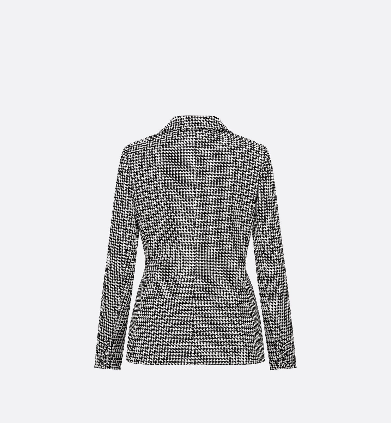 30 Montaigne Bar Jacket Black And White Single-Breasted Houndstooth Wool