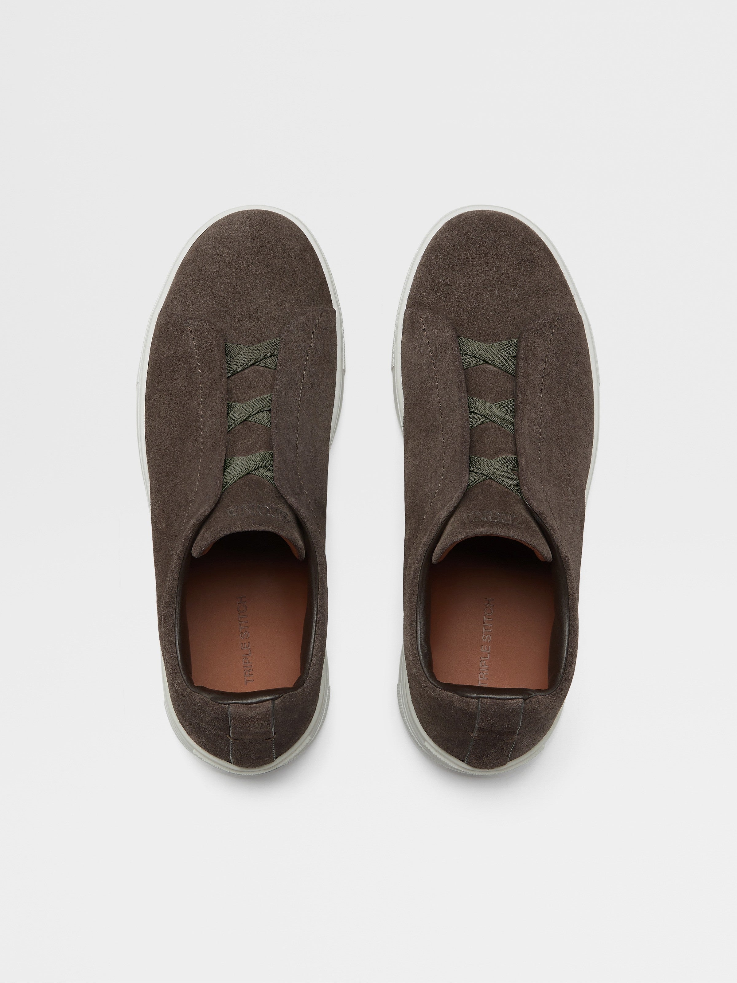 Dark Grey Suede Triple Stitch Sneakers