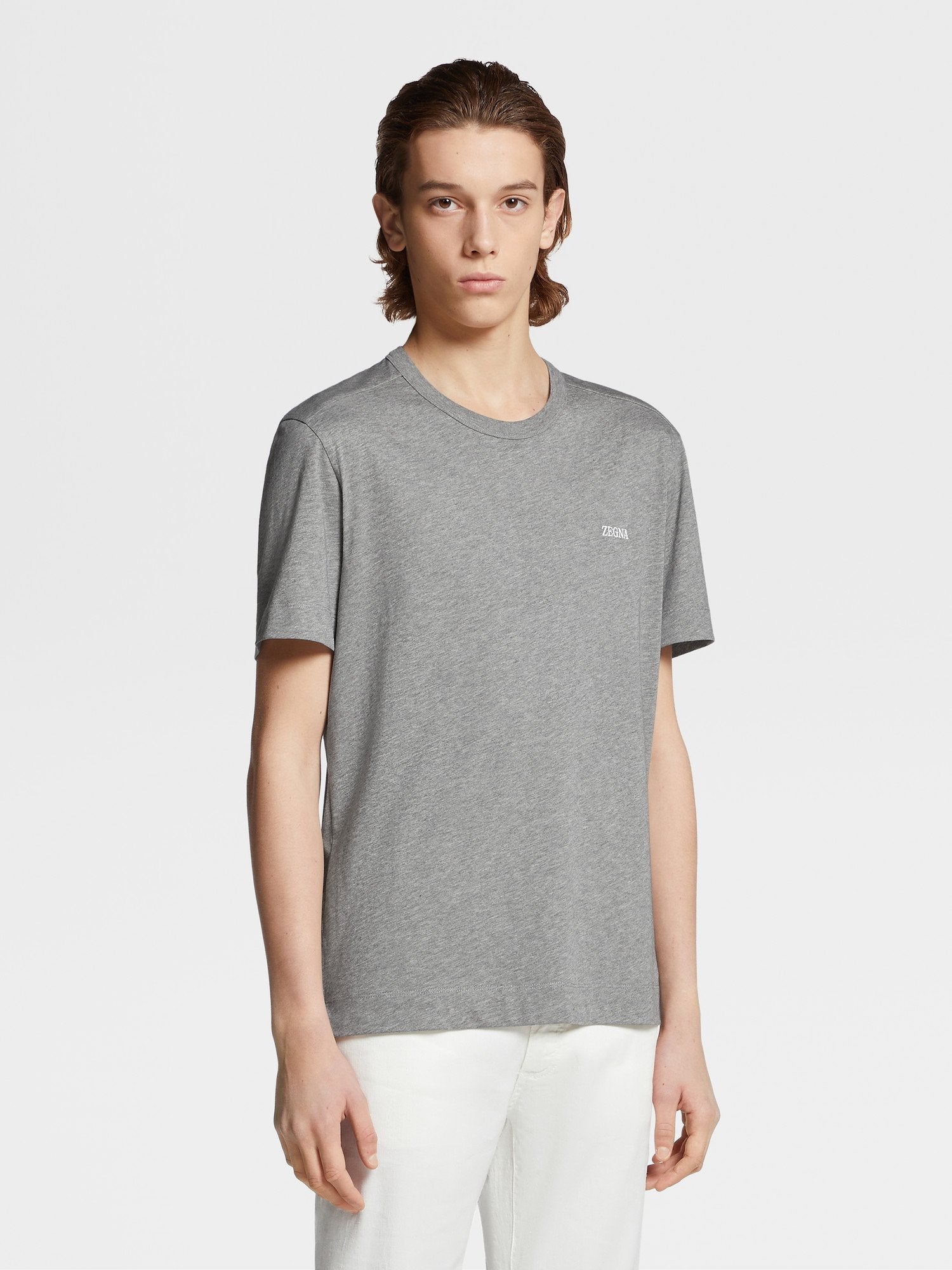 GREY MÉLANGE COTTON T-SHIRT