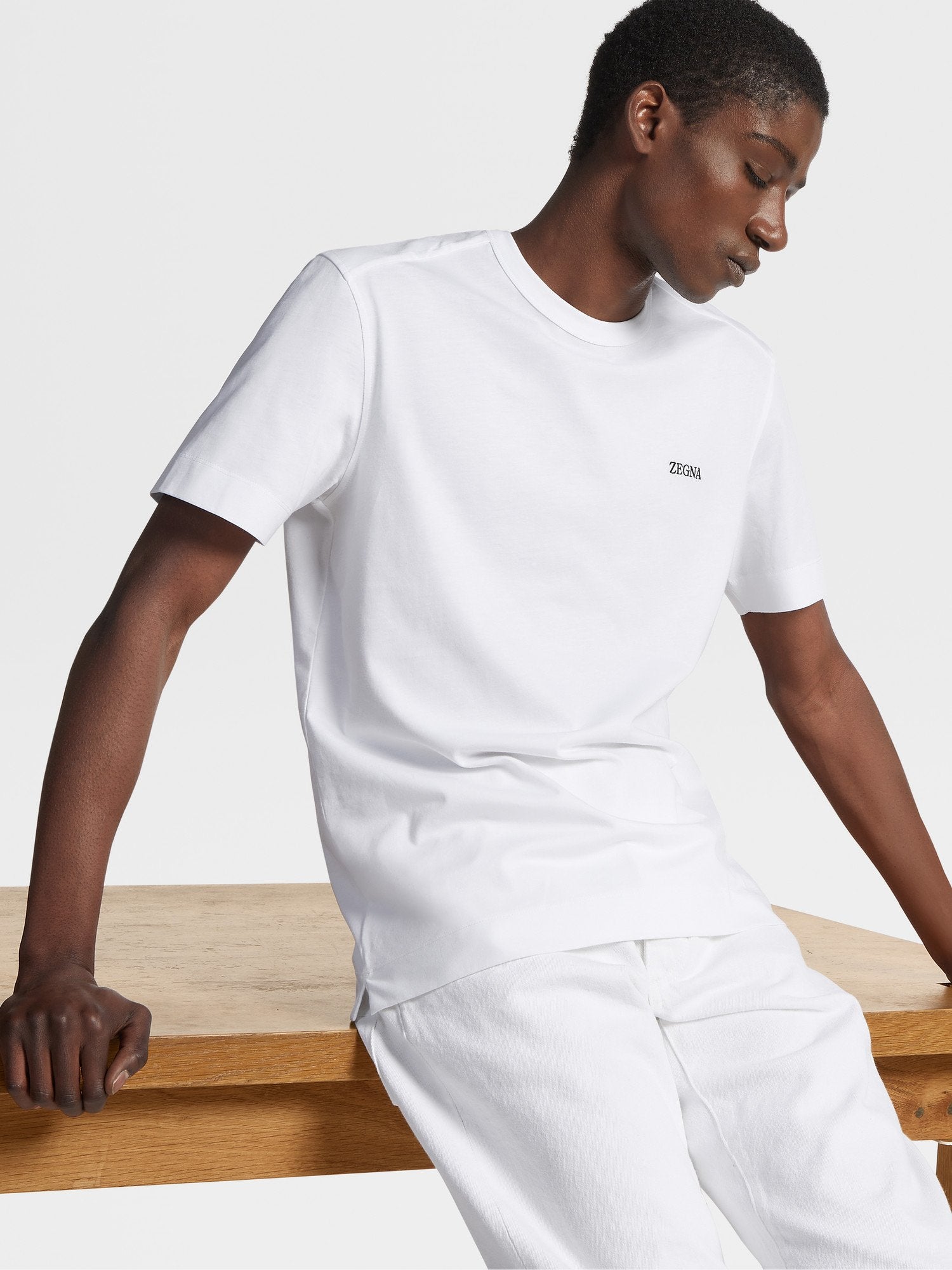 OPTICAL WHITE COTTON T-SHIRT