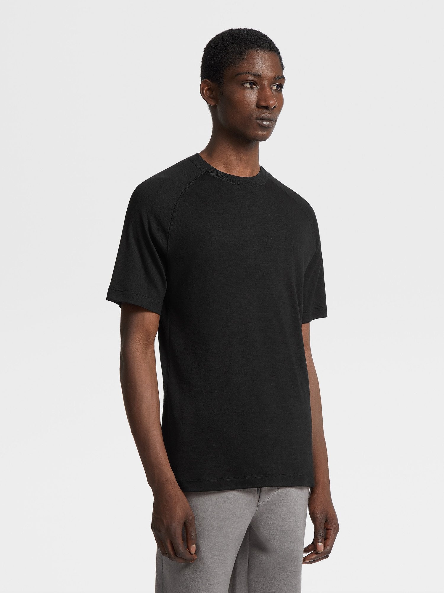 Black High Performance Wool T Shirt