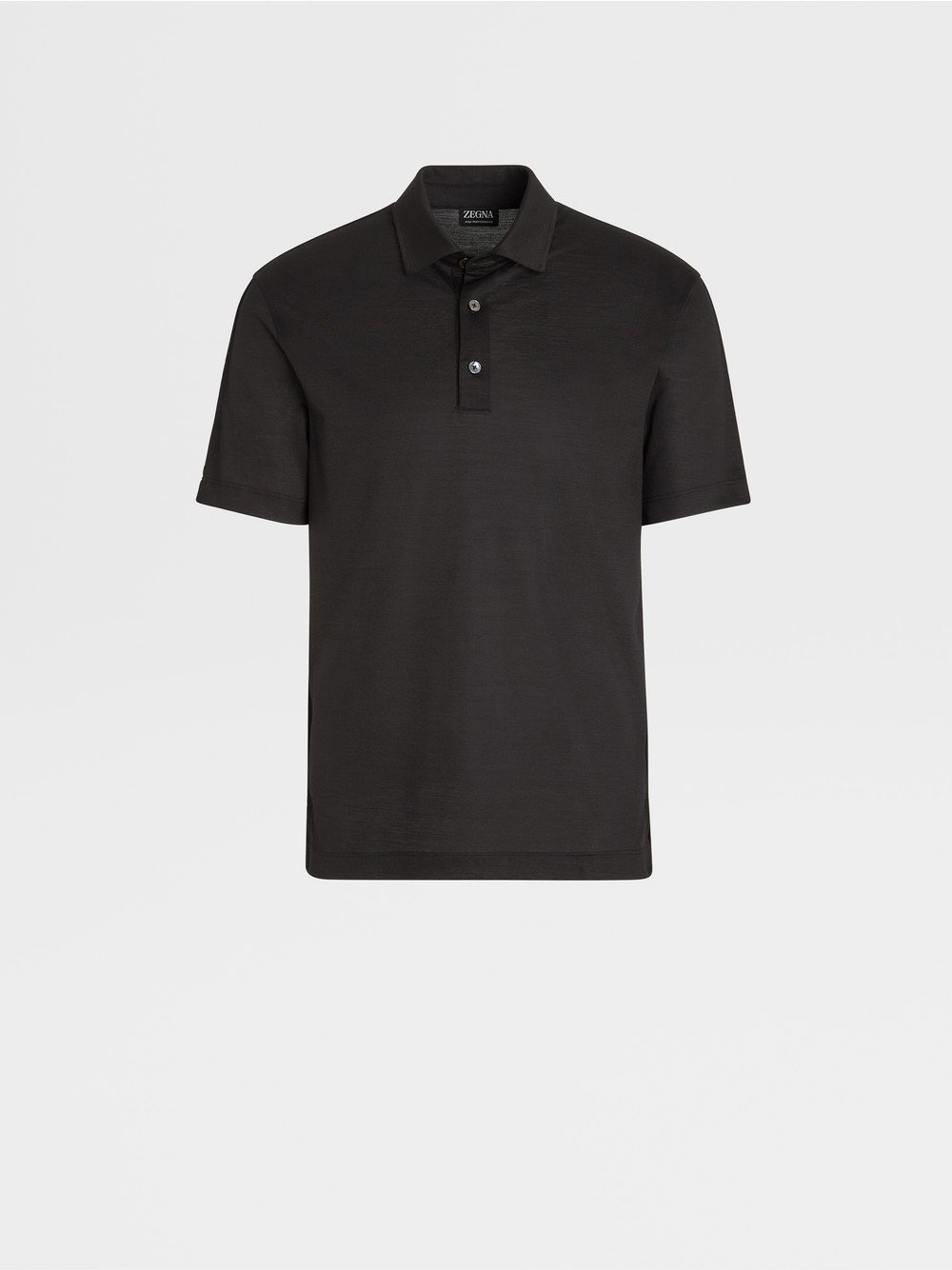 Black High Performance Wool Polo Shirt