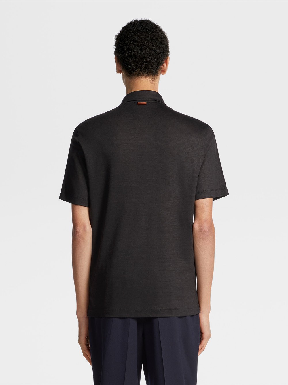 Black High Performance Wool Polo Shirt