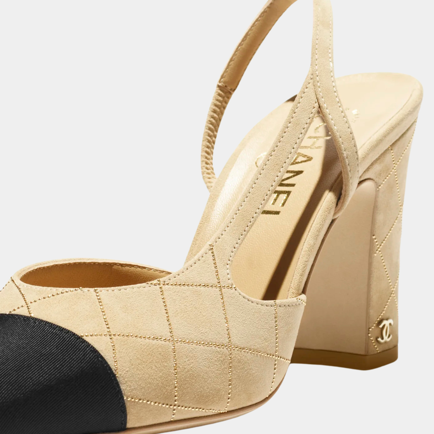 chanel slingback suede