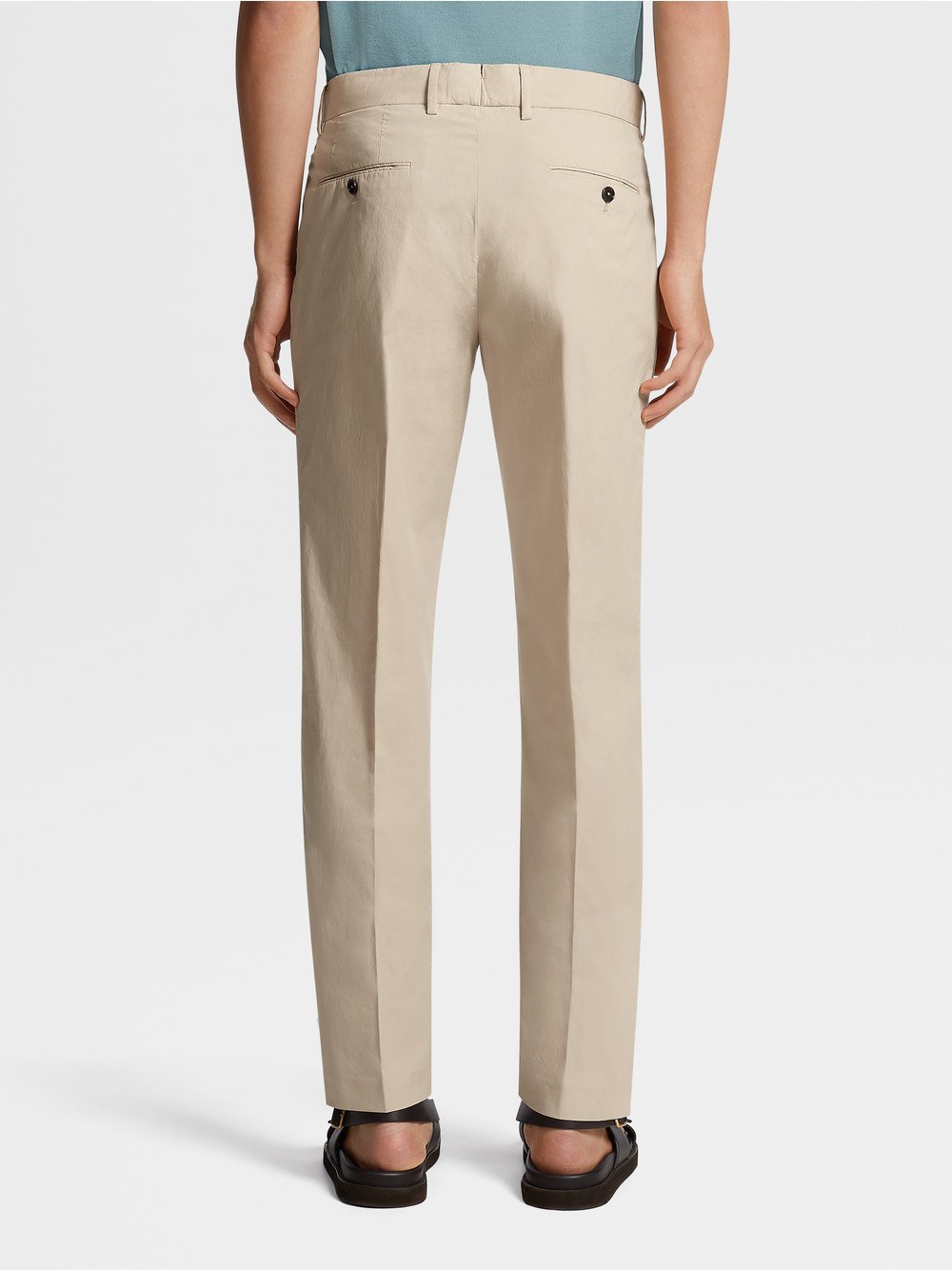 BEIGE TELA VELA STRETCH COTTON PANTS