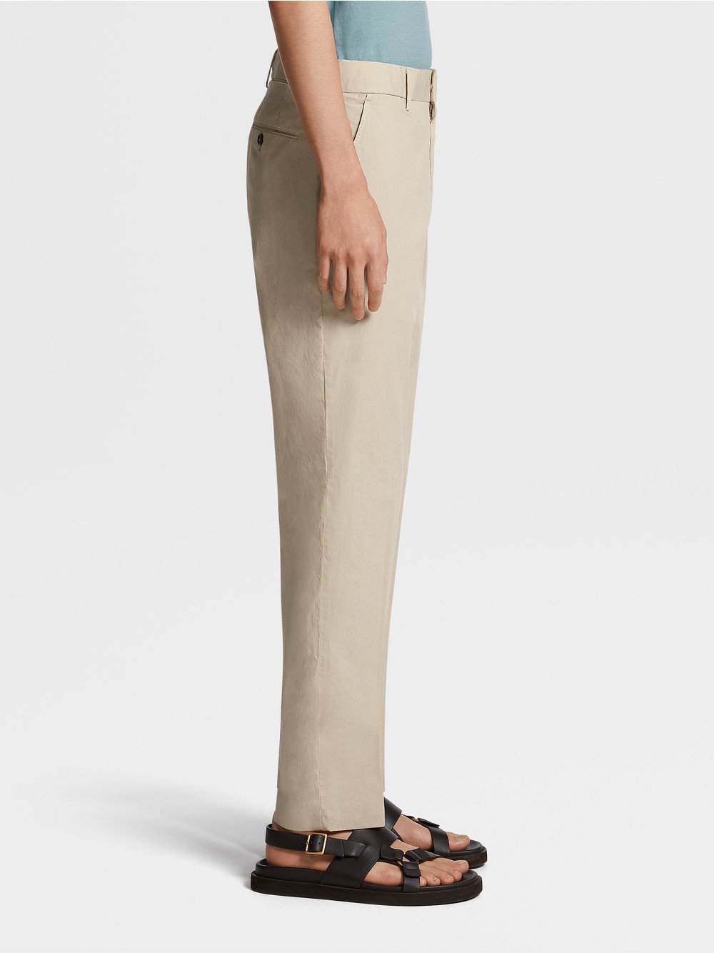 Beige Tela Vela Stretch Cotton Pants