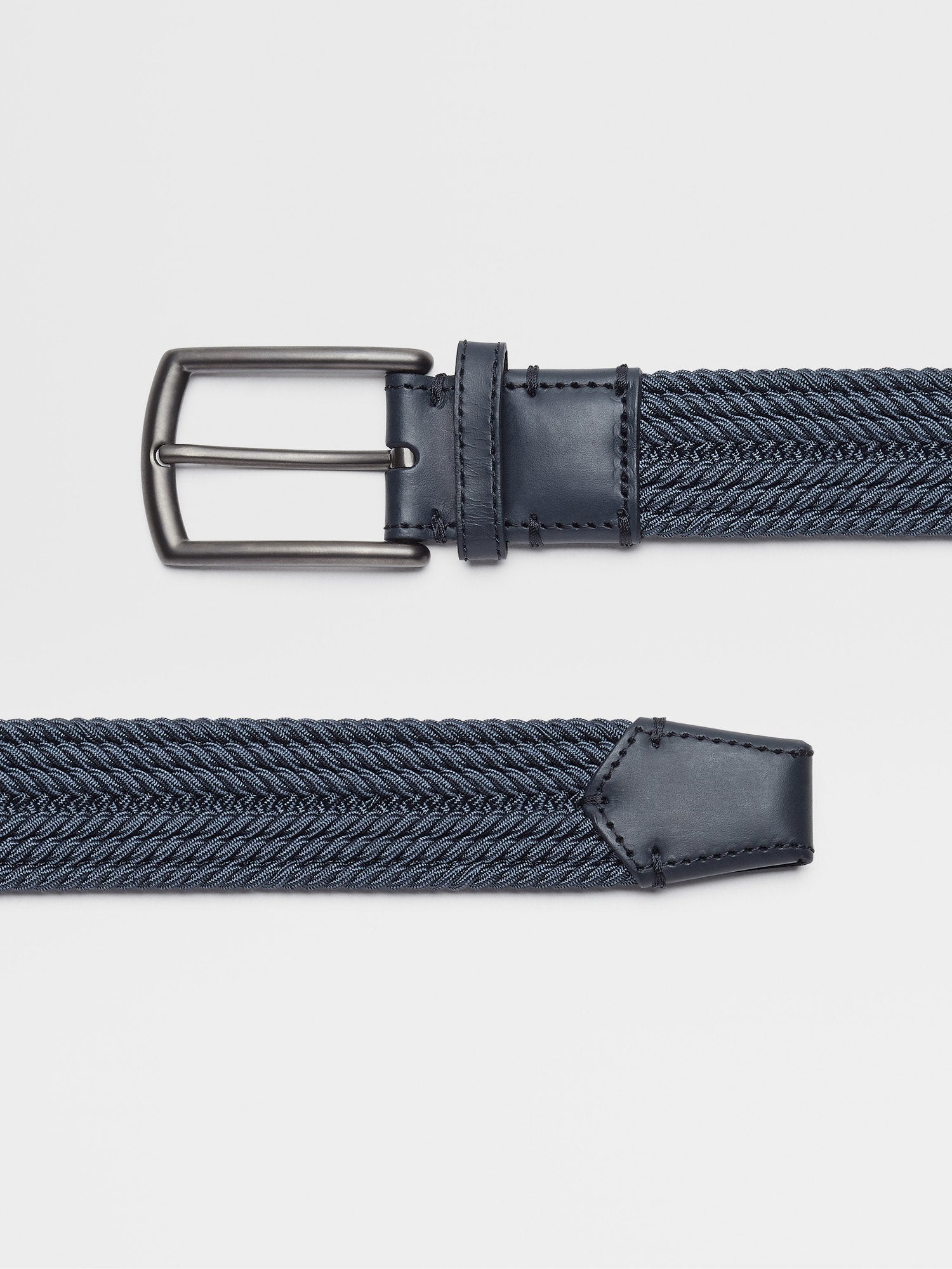 BLUE ELASTIC RAYON BRAIDED BELT