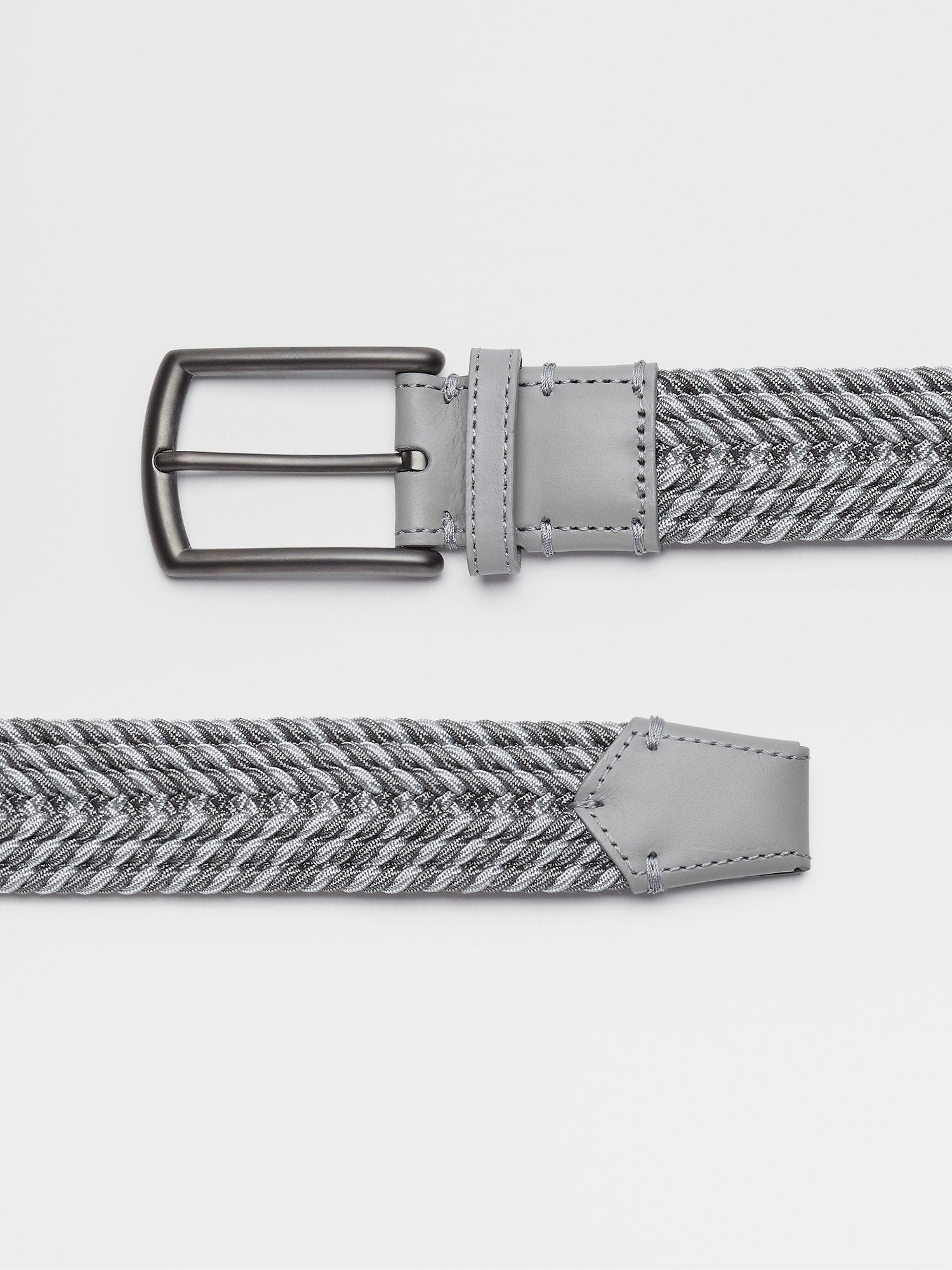 GREY MÉLANGE ELASTIC RAYON BRAIDED BELT