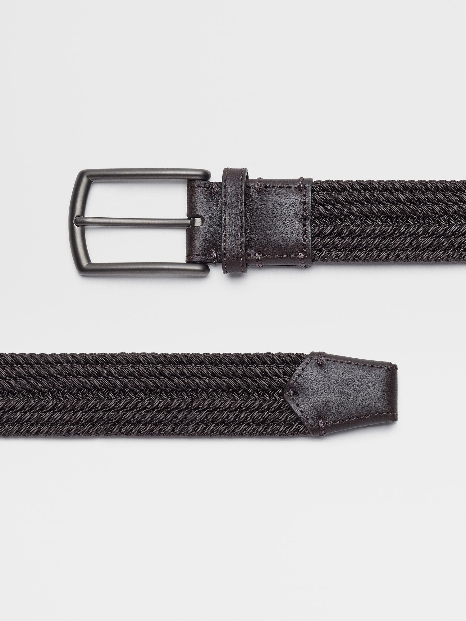 Dark Brown Elastic Rayon Braided Belt