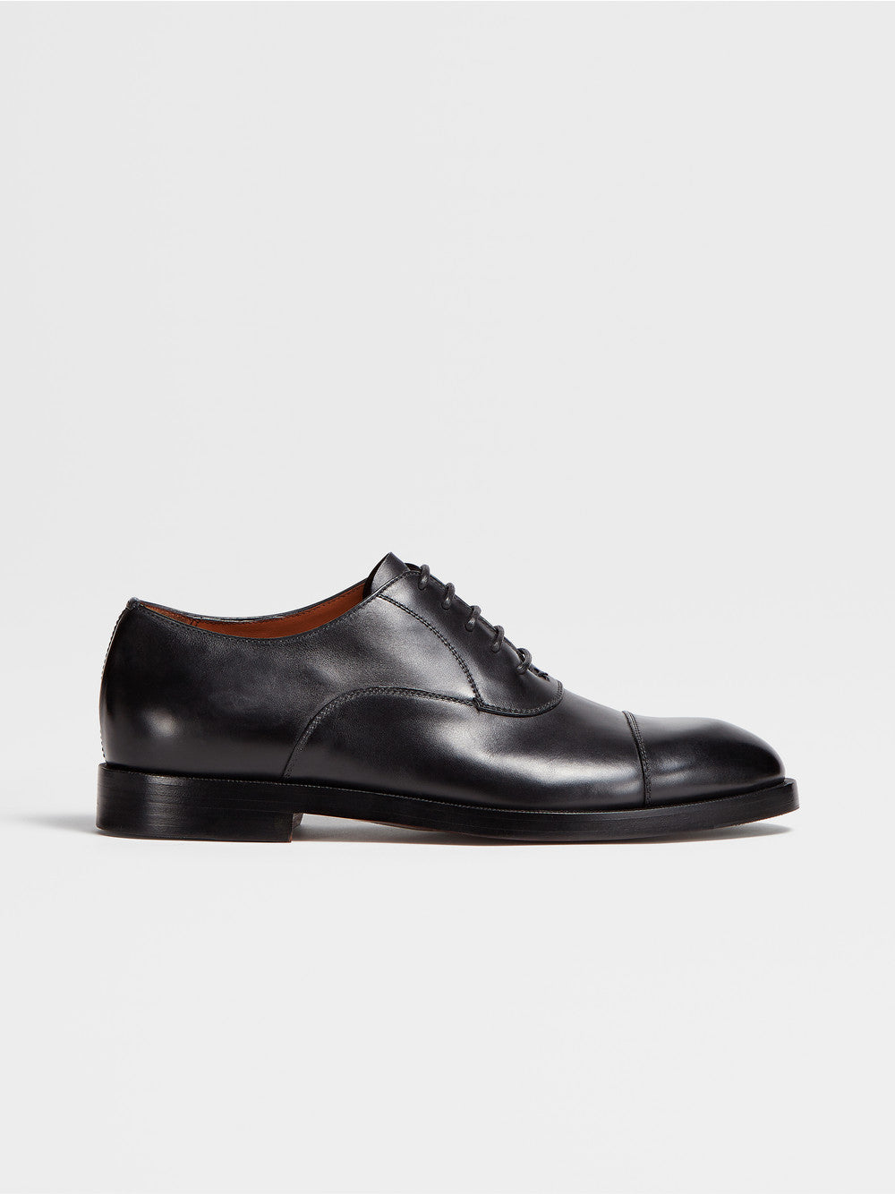 BLACK LEATHER TORINO OXFORD SHOES