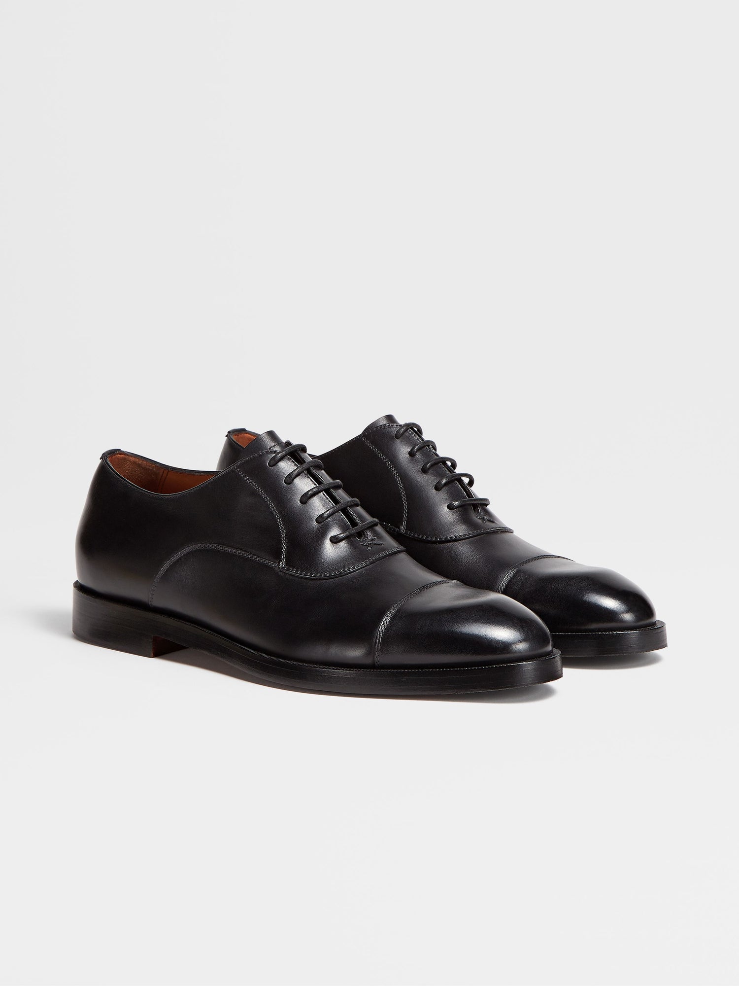 Black Leather Torino Oxford Shoes