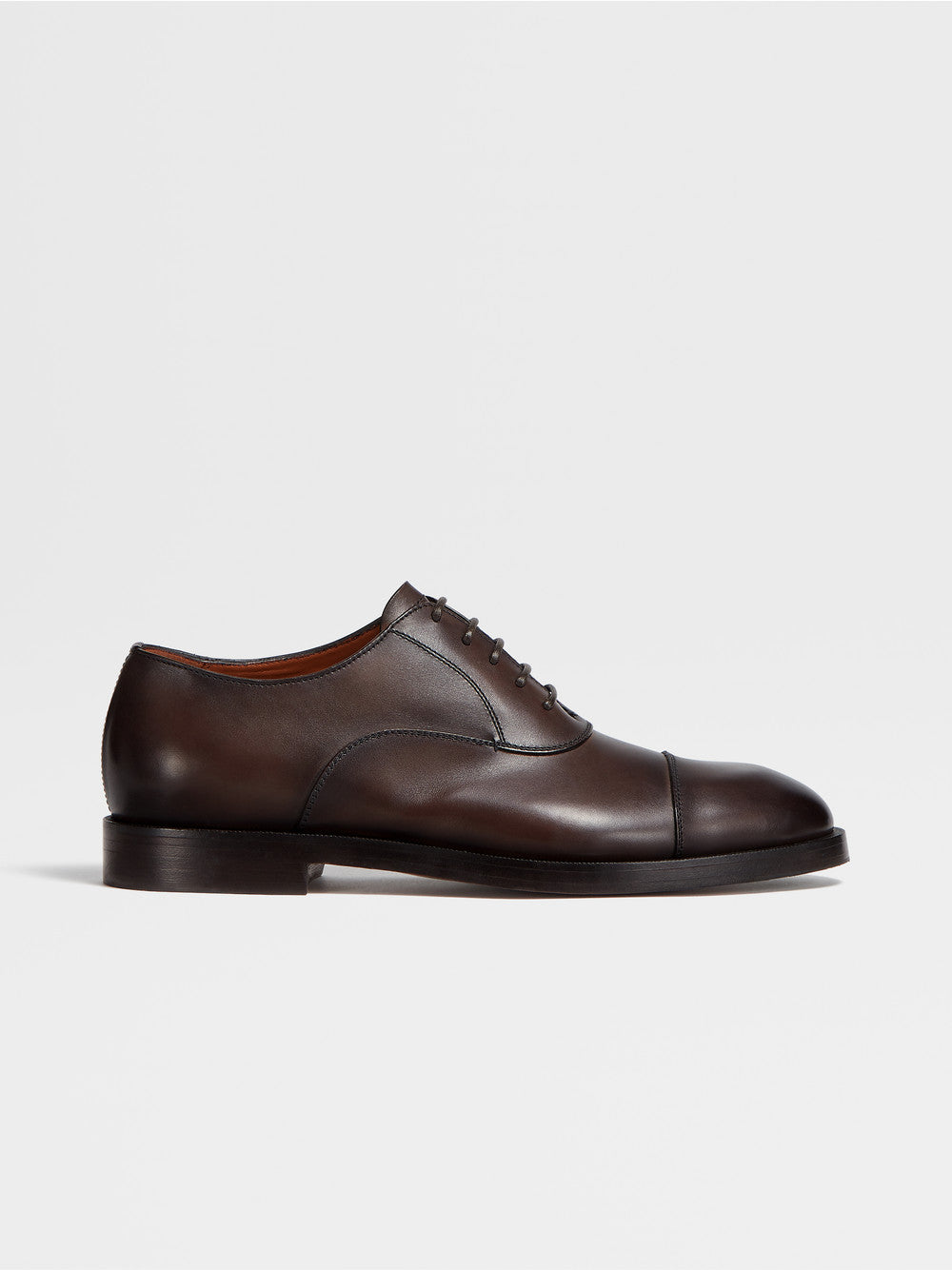 DARK BROWN LEATHER TORINO OXFORD SHOES